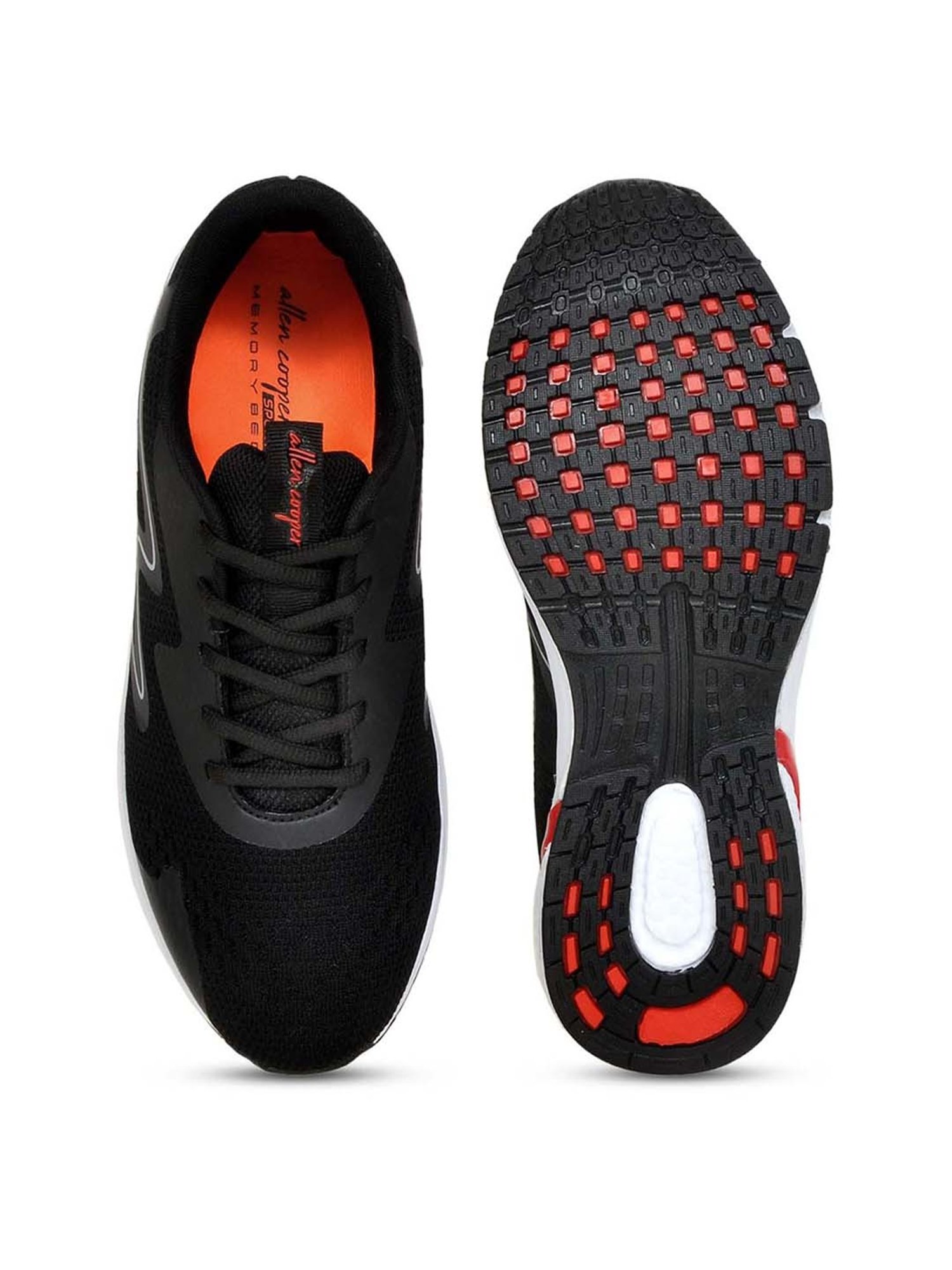 Allen cooper Men's Black Running Shoes