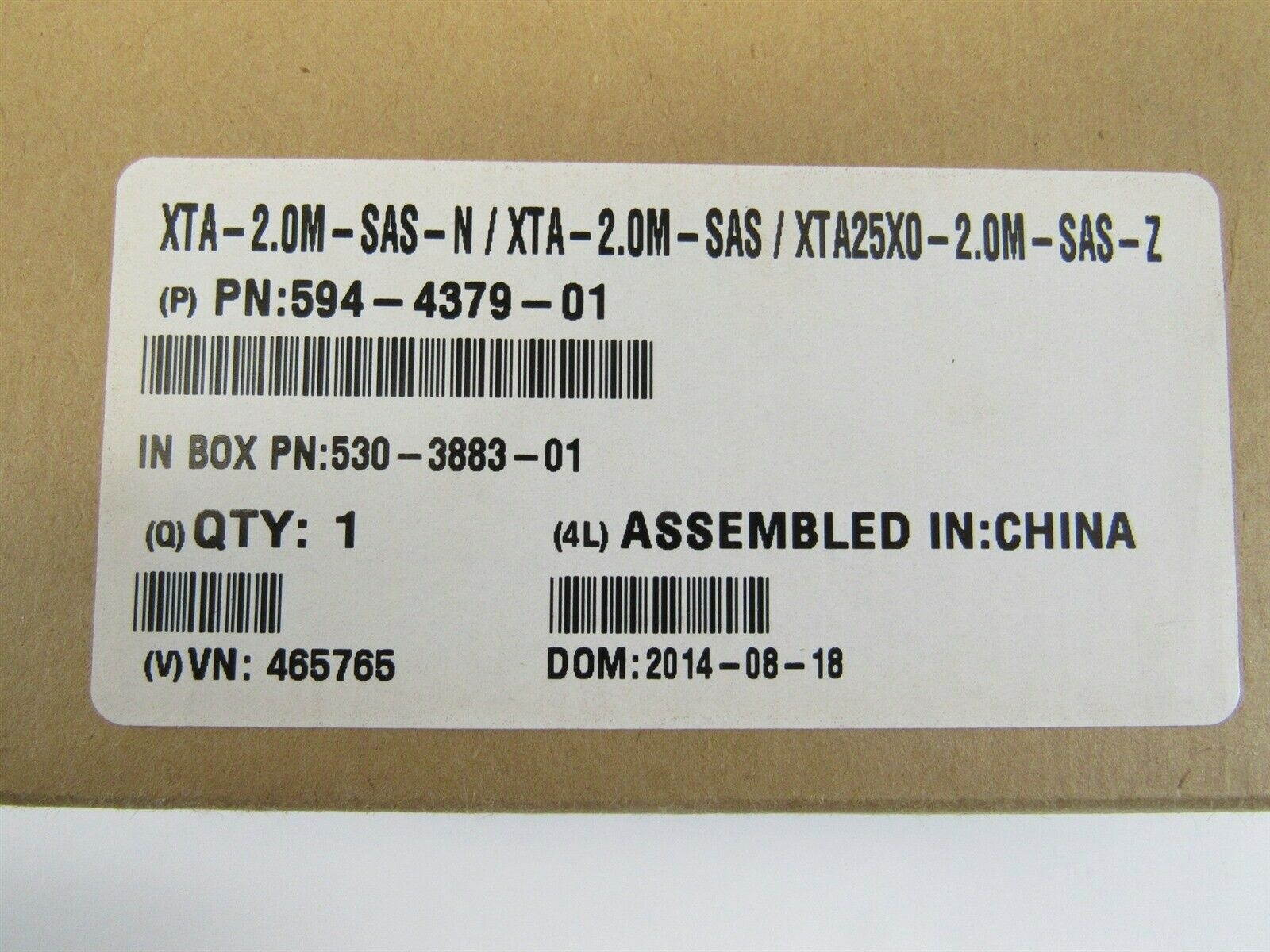 Sun Oracle Xta-2.0M-Sas 2M Sas 4X Cable Sff-8088 To Sff-8088