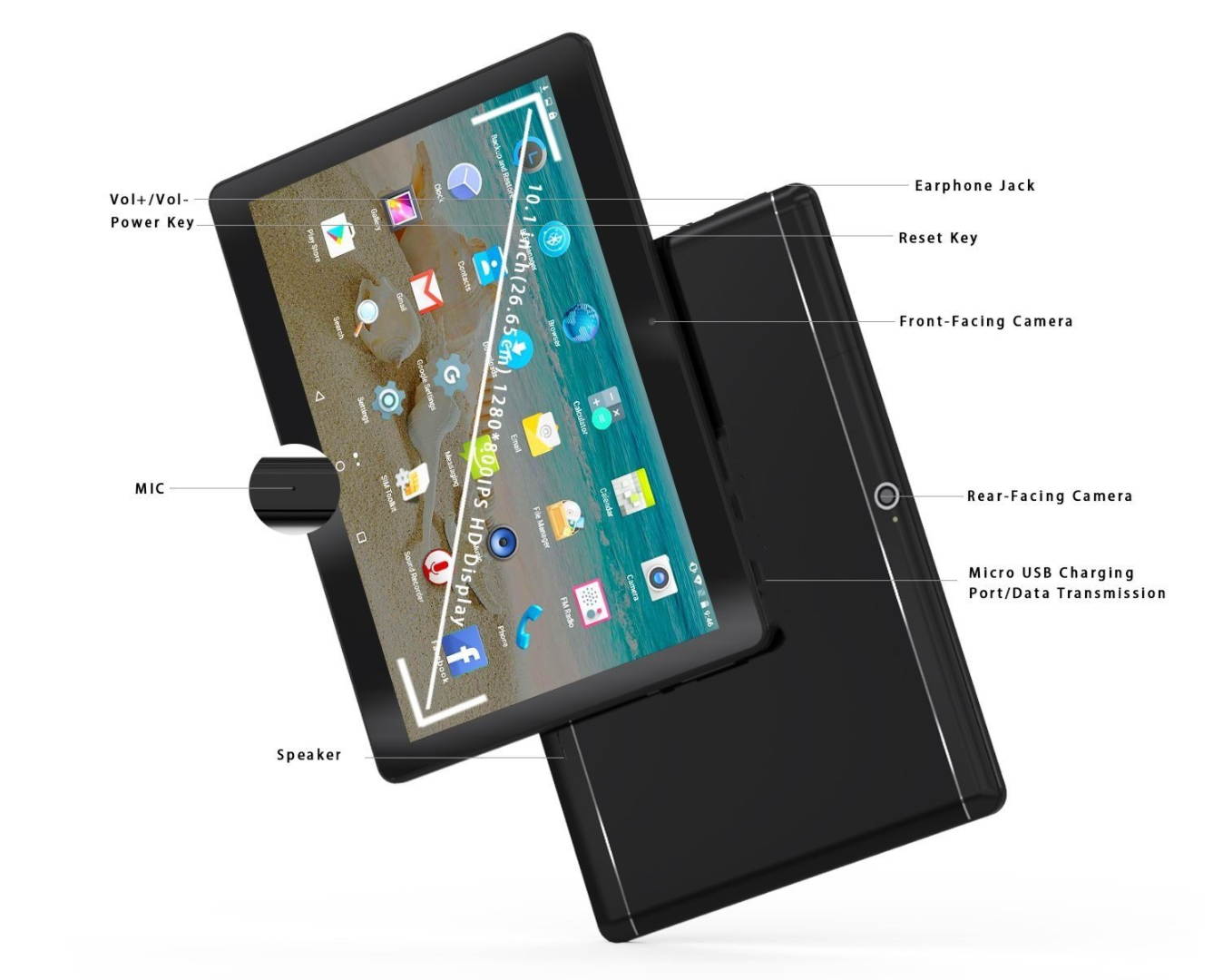 10 inch IPS screen Tablet PC Android 7.0 3GB RAM 32GB ROM Octa Core 8 cores Dual Cameras 5Mp 4G Call Tablet