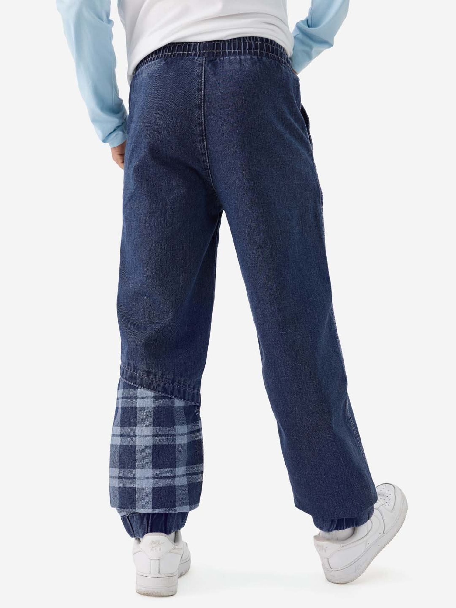The Souled Store Originals Blue Relaxed Fit Lightly Washed Denim Jogger Jeans