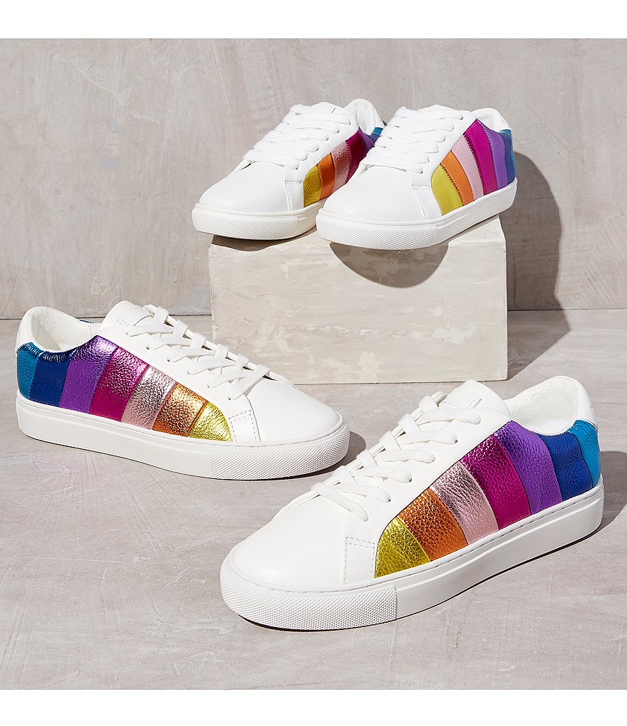 Kurt Geiger London Girls' Mini Lane Rainbow Stripe Sneakers (Toddler)