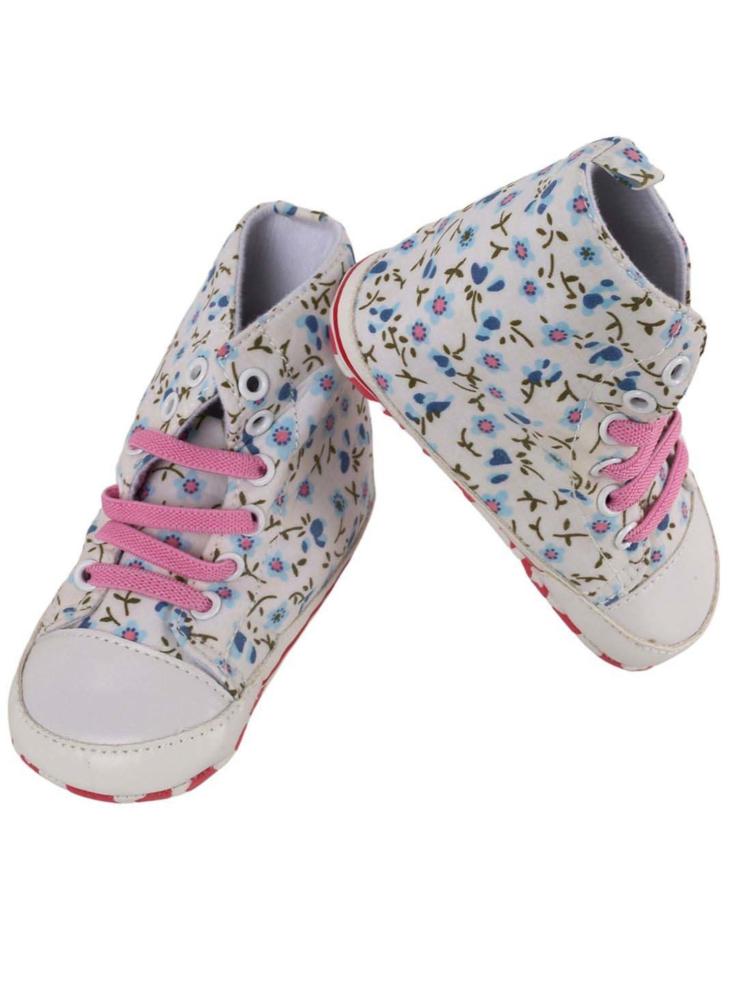 Baby Moo Kids White & Blue Casual Booties