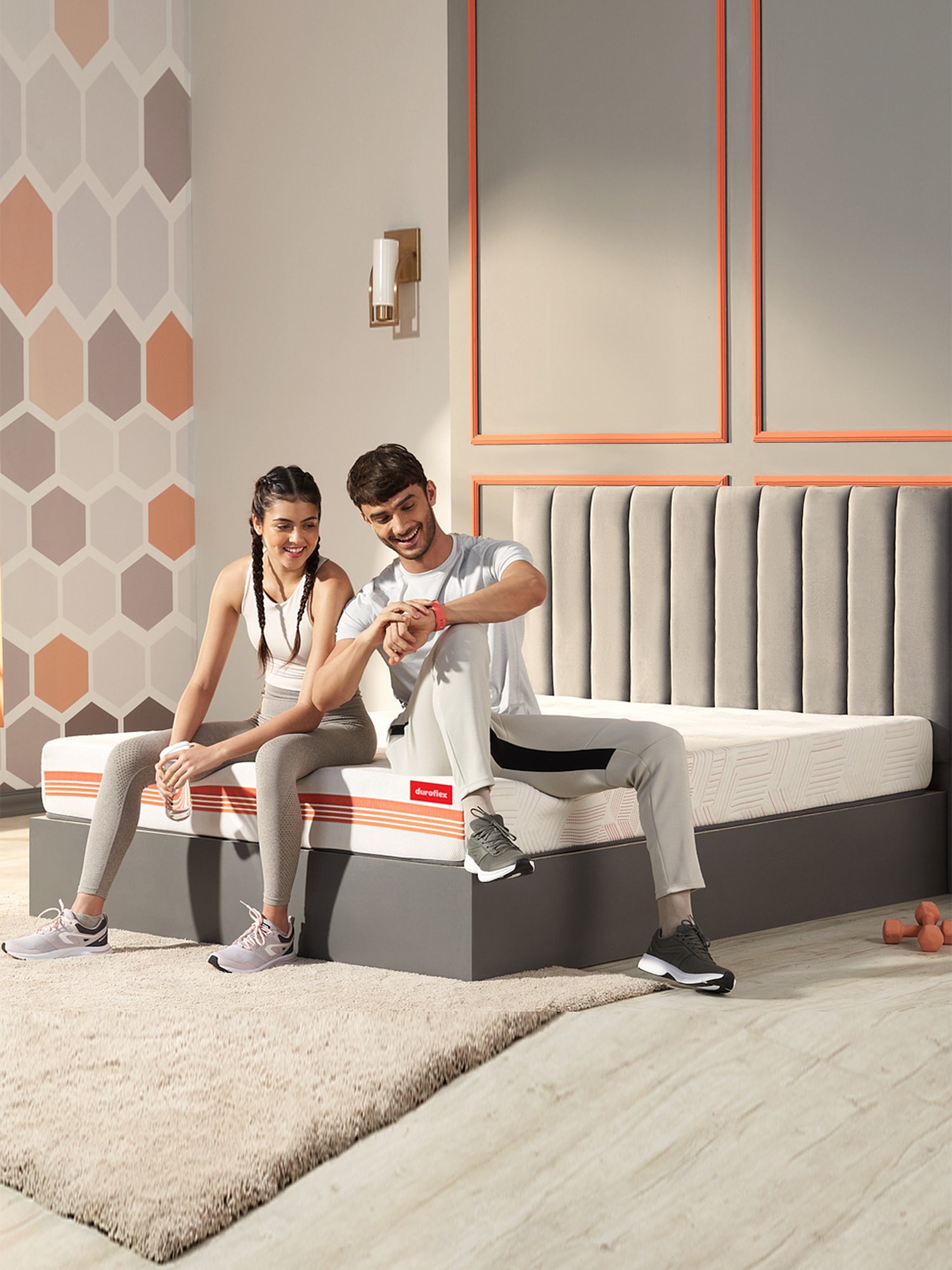 Duroflex Quboid Cream Foam Qube Cell Mattress - Queen Size (75 in. L x 60 in. W)