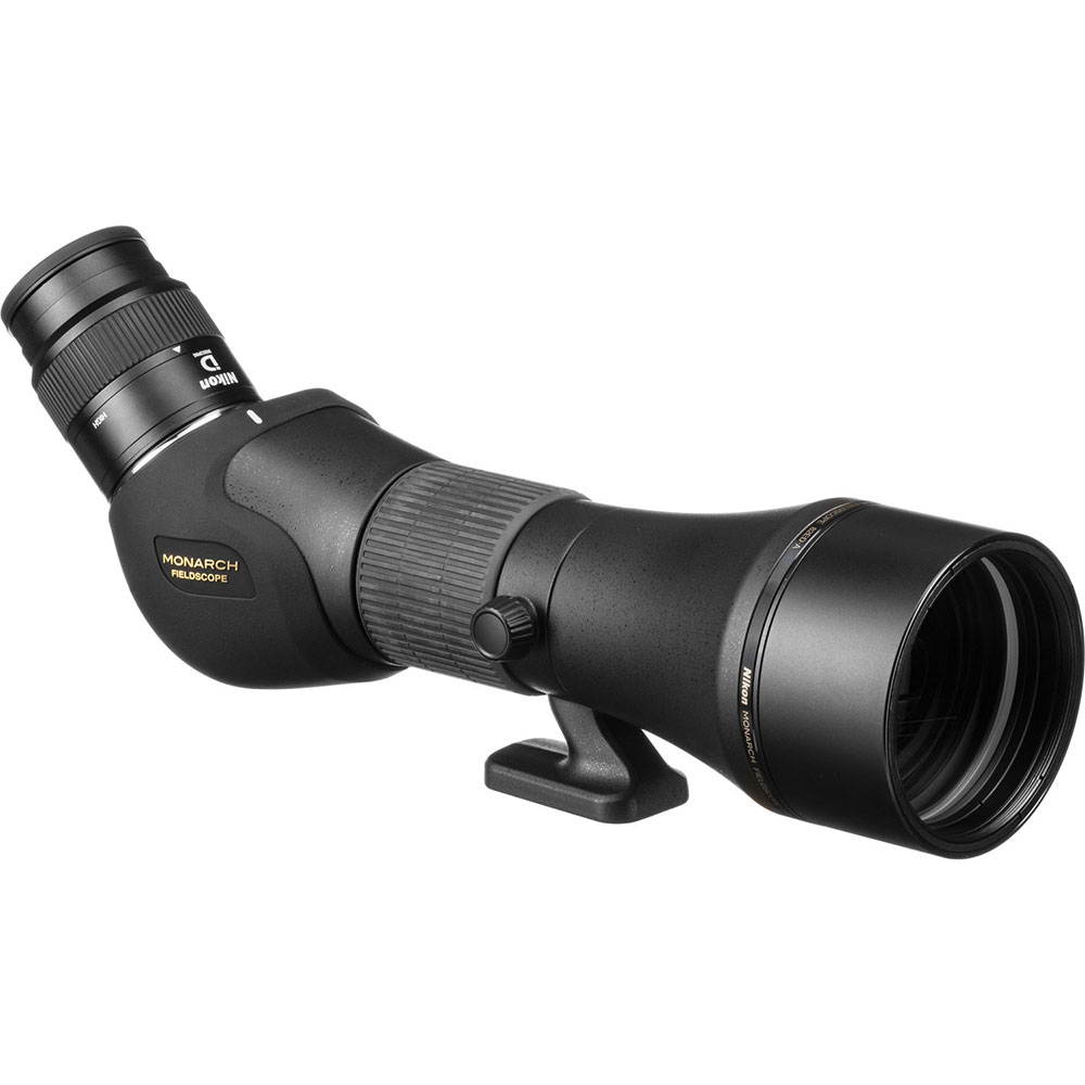 Nikon Monarch 20-60x82 ED Spotting Scope (Angled Viewing) with Nikon Retractable Rangefinder Tether & Binocular Harness Bundle