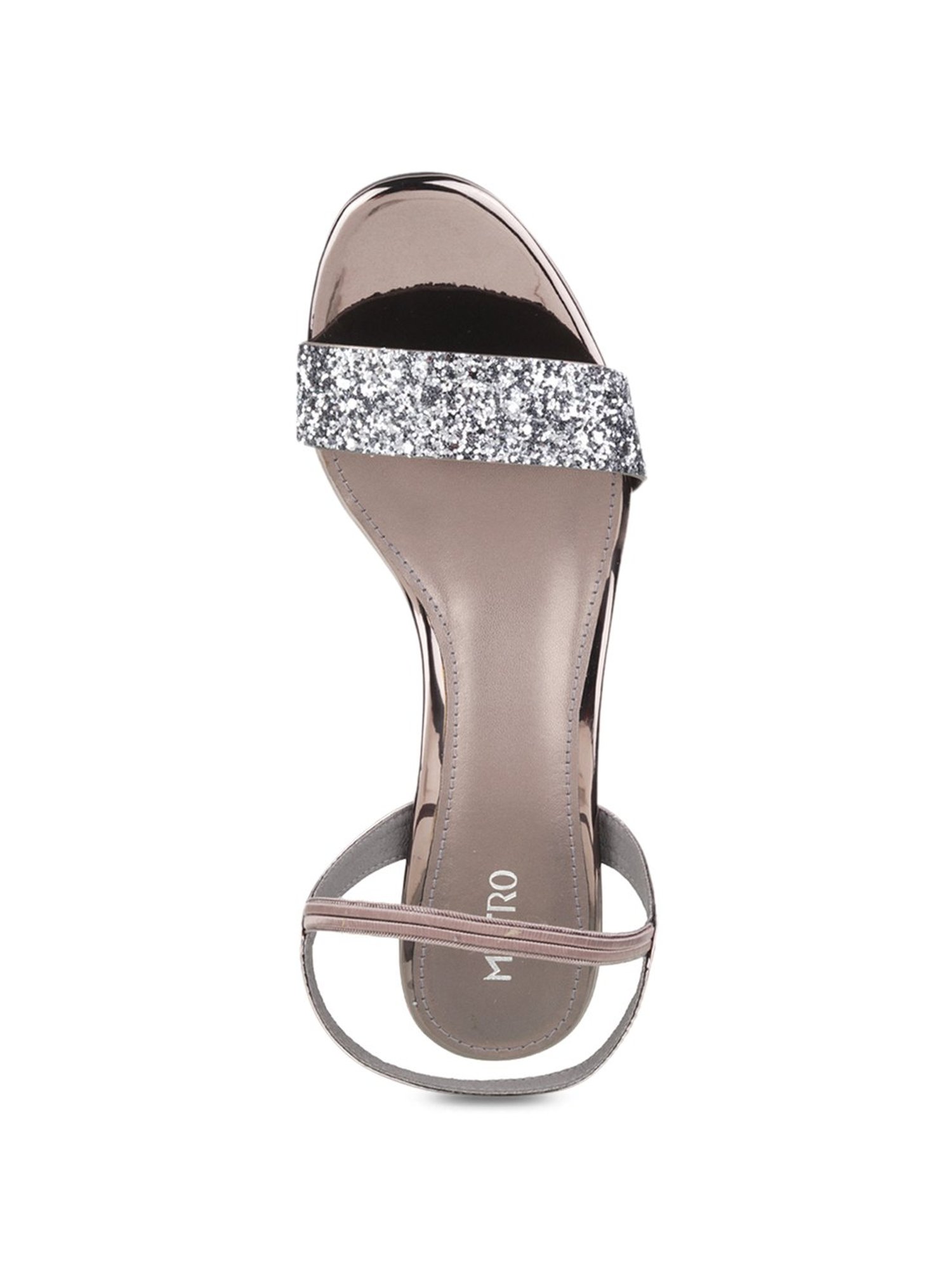 Metro Women's Gun Metal Ankle Strap Sandals