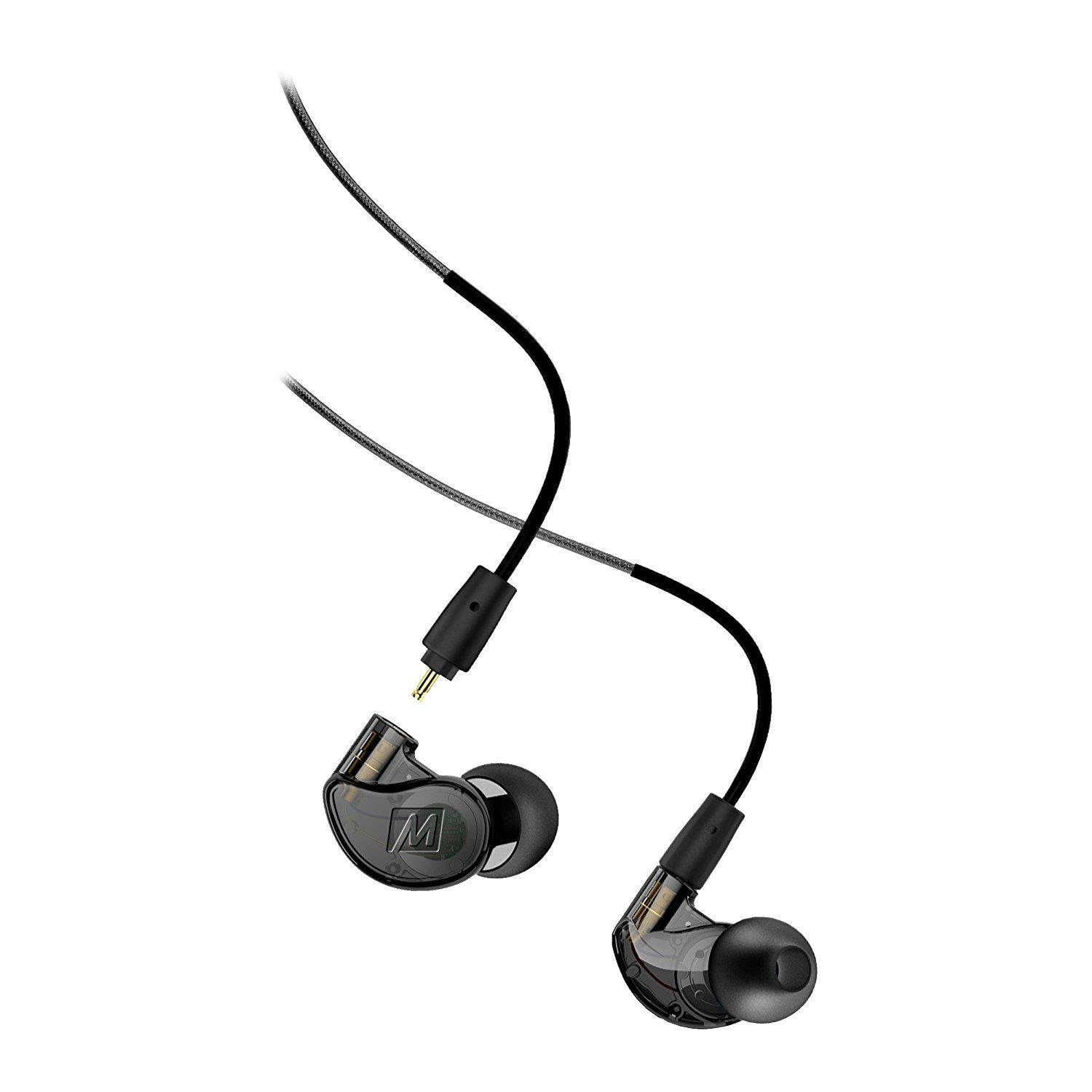 MEE audio M6 PRO 2nd generation Universal-Fit Noise-Isolating Musicians&rsquo; In-Ear Monitors with Detachable Cables (Smoke)