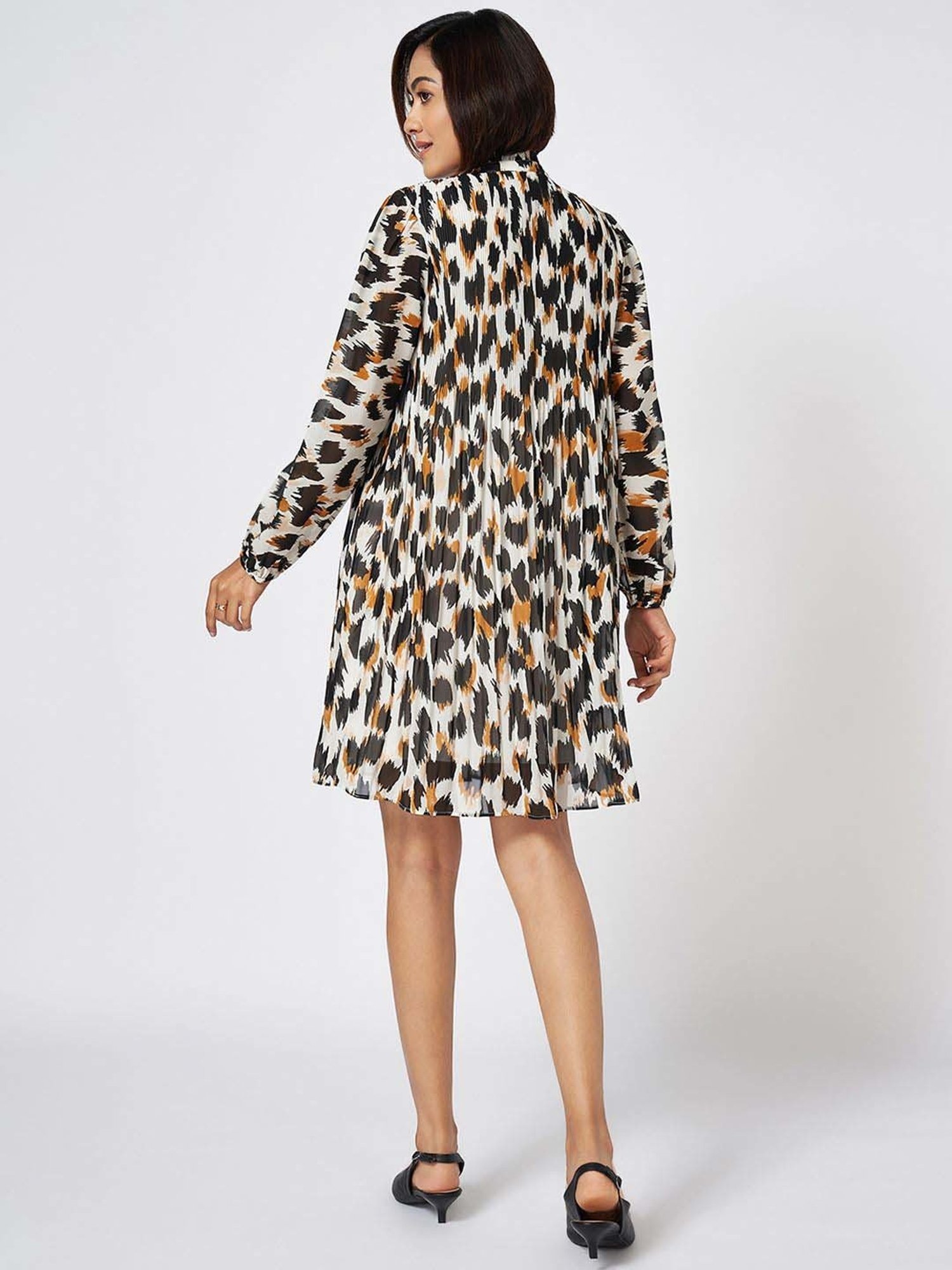 Annabelle by Pantaloons White Printed A-Line Dress