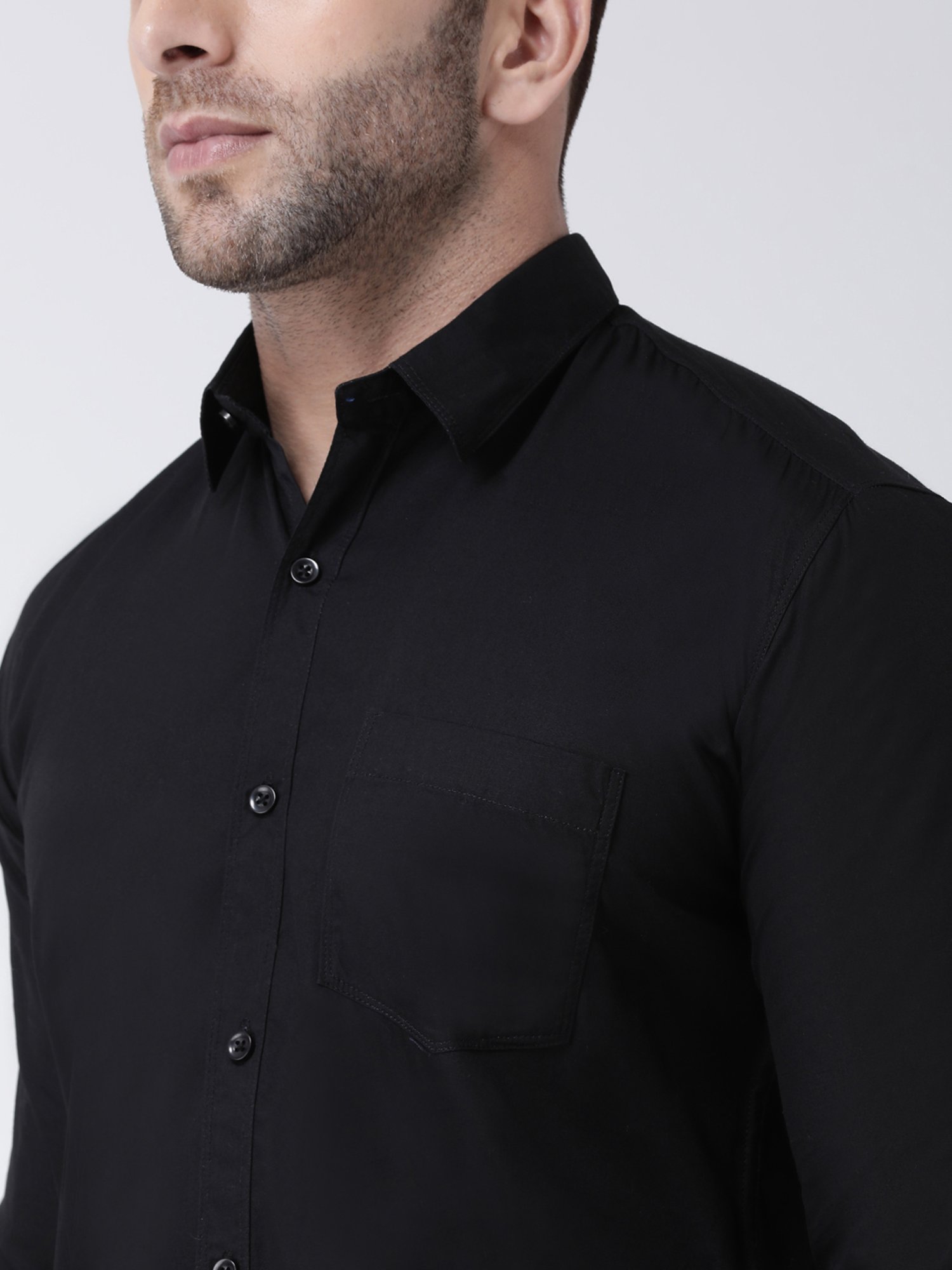 Hangup Plus Black Slim Fit Pure Cotton Shirt