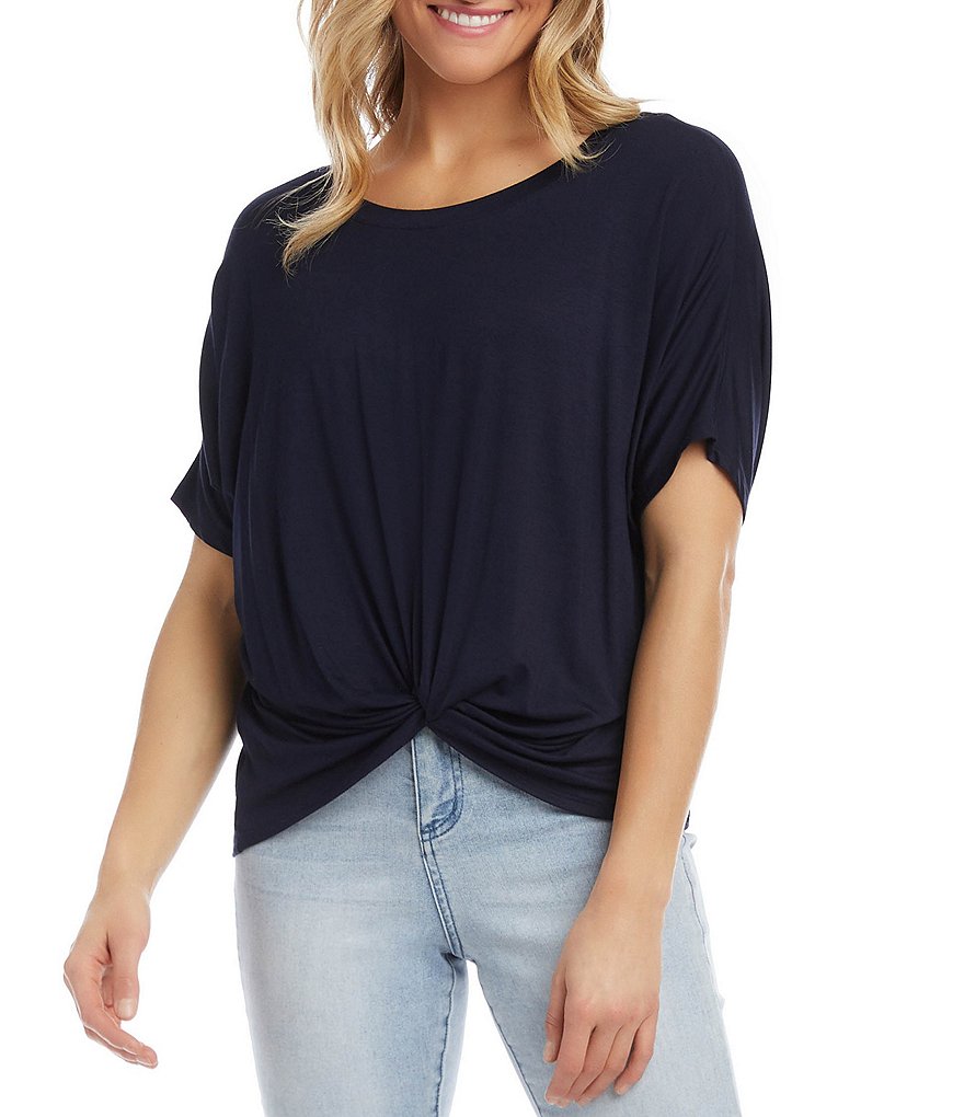 Karen Kane Short Sleeve Twist Front Top