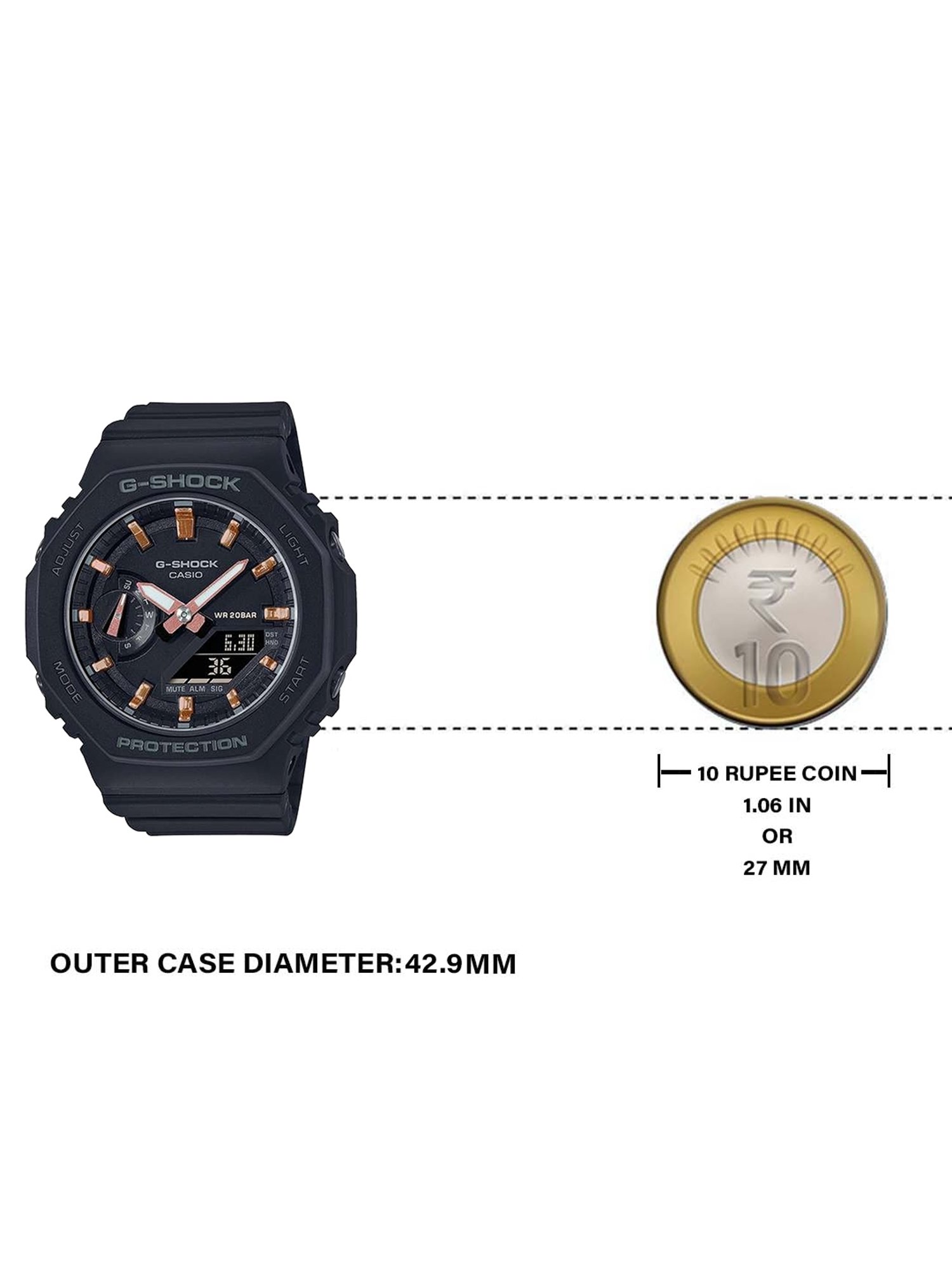 Casio G-Shock GMA-S2100-1ADR Black Analog-Digital Dial Black Resin Strap Women's Watch G1107