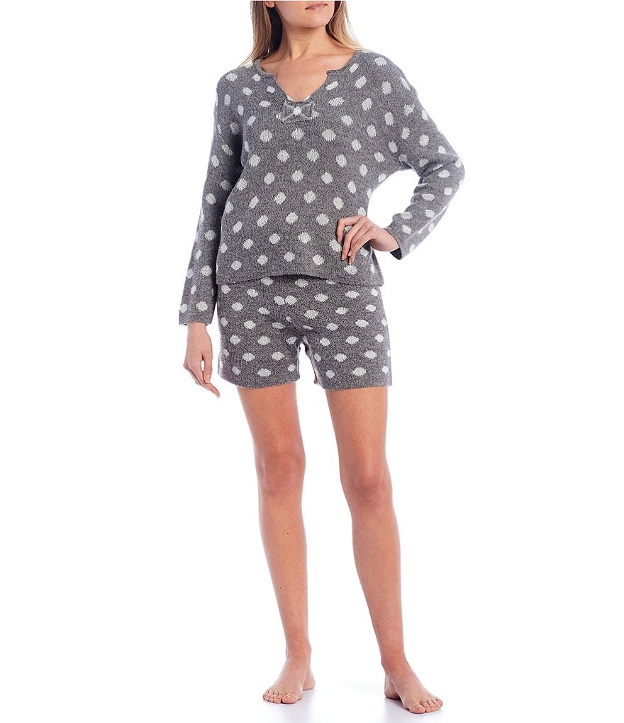 Blu Pepper Polka Dot Long Sleeve Pullover Top