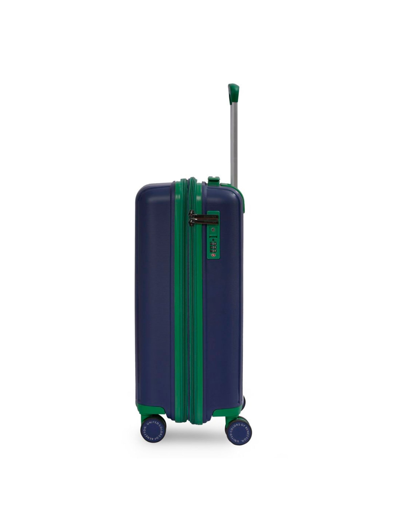 United Colors of Benetton Emerald Navy Textured Hard Large Trolley Bag - 76 Cm