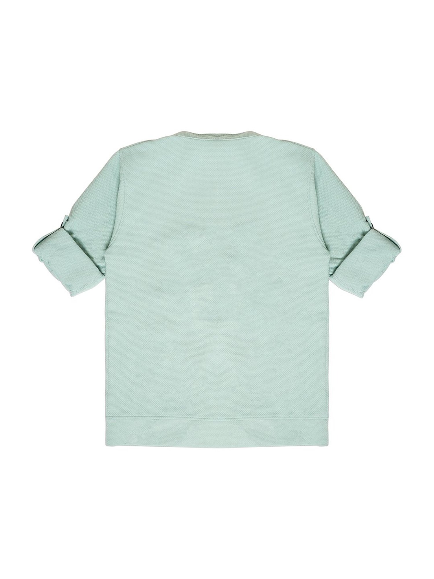 Cavio Kids Sea Green & White Printed Full Sleeves Jacket with T-Shirt