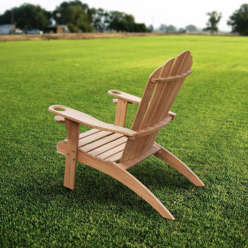 Sherwood Oversized Adirondack Chair with Cup Holder - Teak - Cambridge Casual