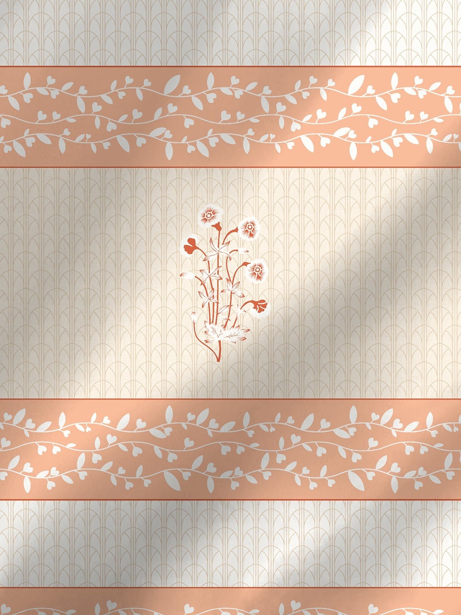Boutique Living Magnifique  Floral Orange 200 TC Cotton King Bed Sheet with 2 Pillow Covers