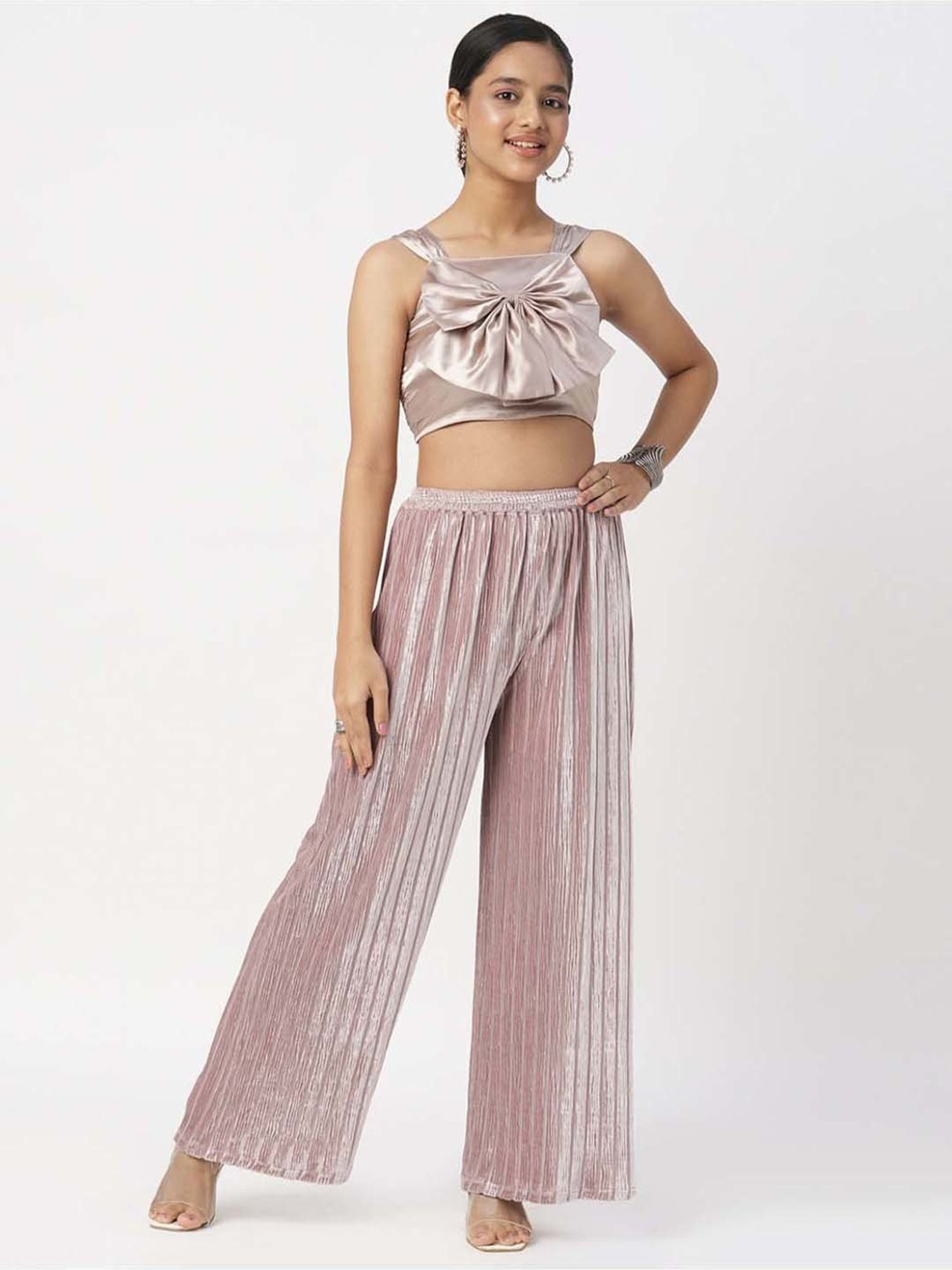 Lil Drama Kids Rose Gold Regular Fit Top Set