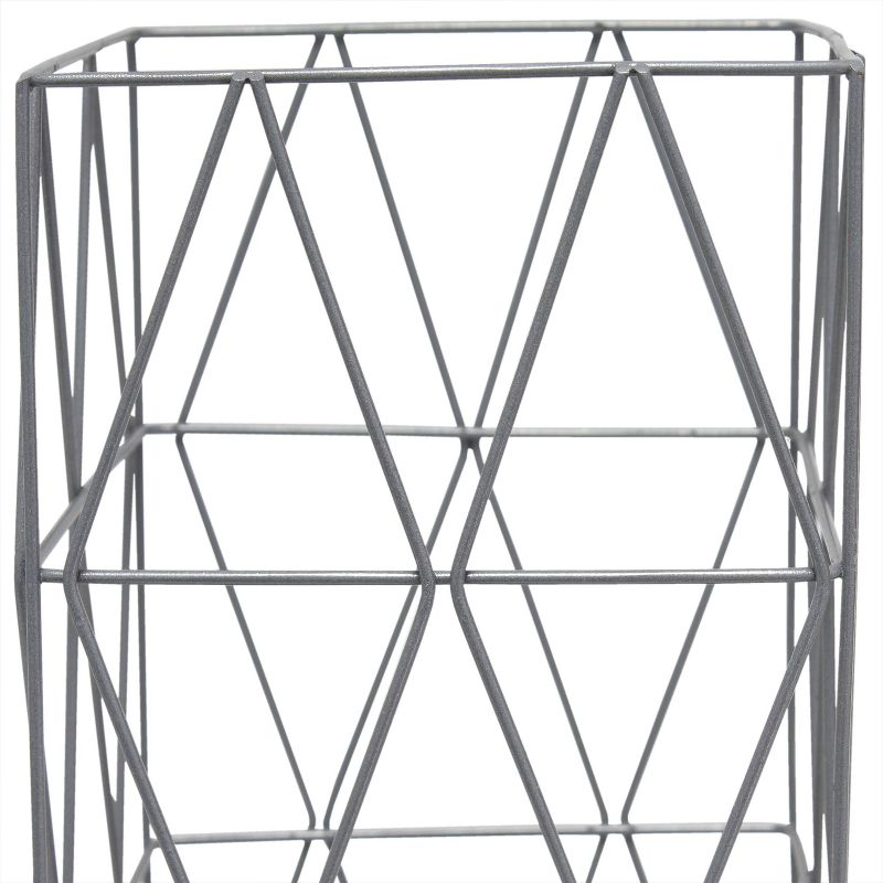 Metal Geometric Square Table Lamp Gray - Simple Designs