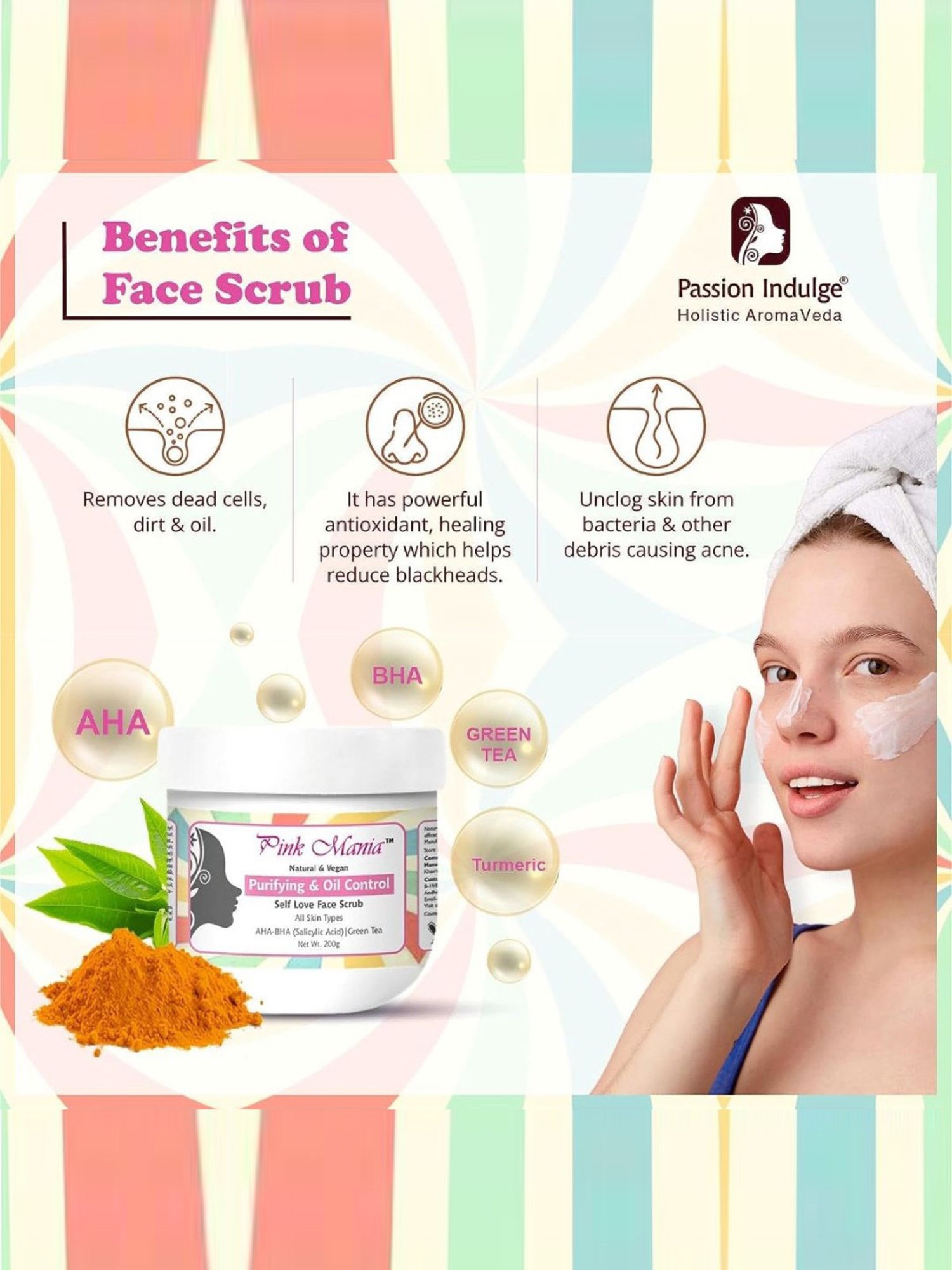 Passion Indulge Pink Mania Purifying & Oil Control Self Love Face Scrub - 200 gm