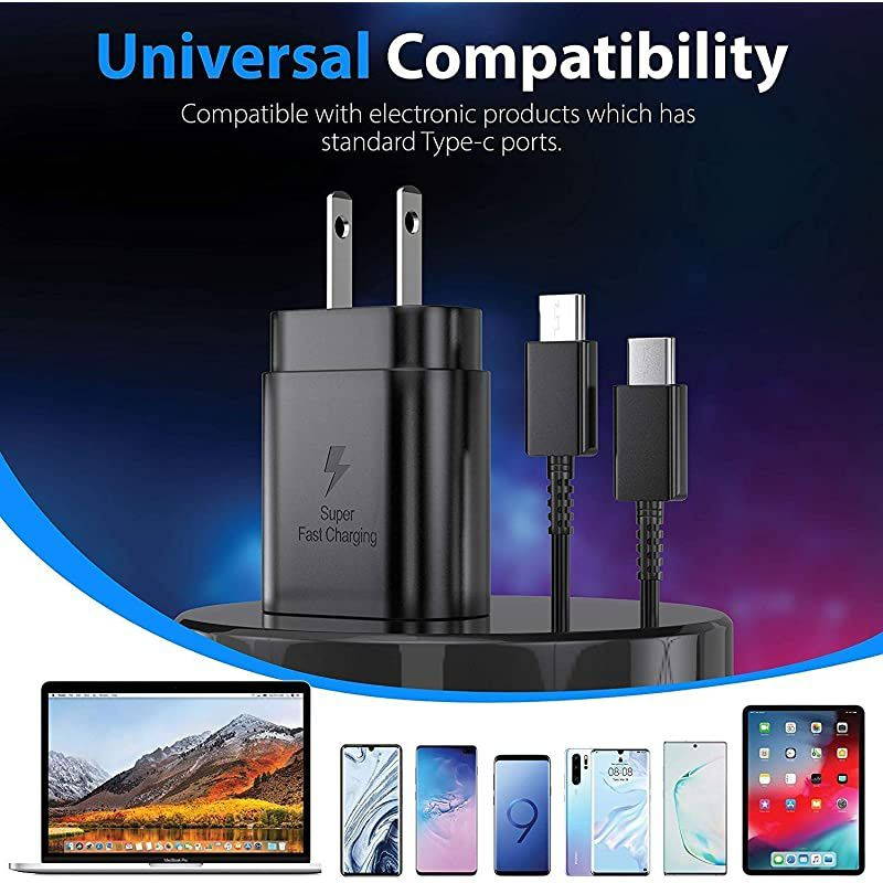 25 Watt PD 30 USB C Type C Fast Charger Cable Cord 5ft Super Fast Charging Compatible Samsung Galaxy S20S20 Ultra Note10Note 10PlusNote20note 20 UltraS10S10 PlusS9S9+S8