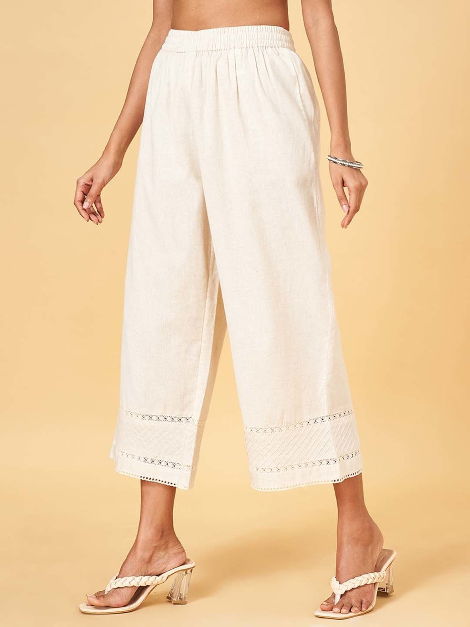 Castle Black Embroidered Palazzos