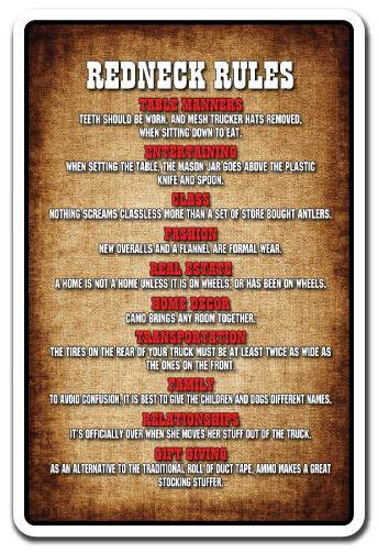 REDNECK RULES Decal country southern hillbilly humor Tall