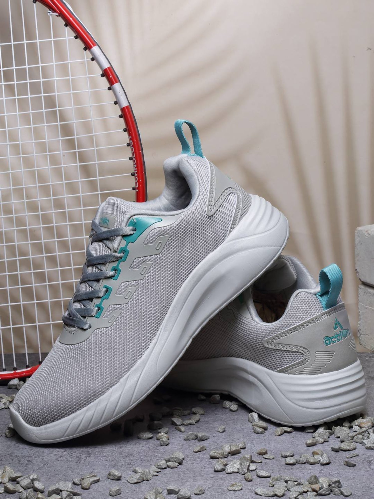 Action Men's Grey Running Shoes