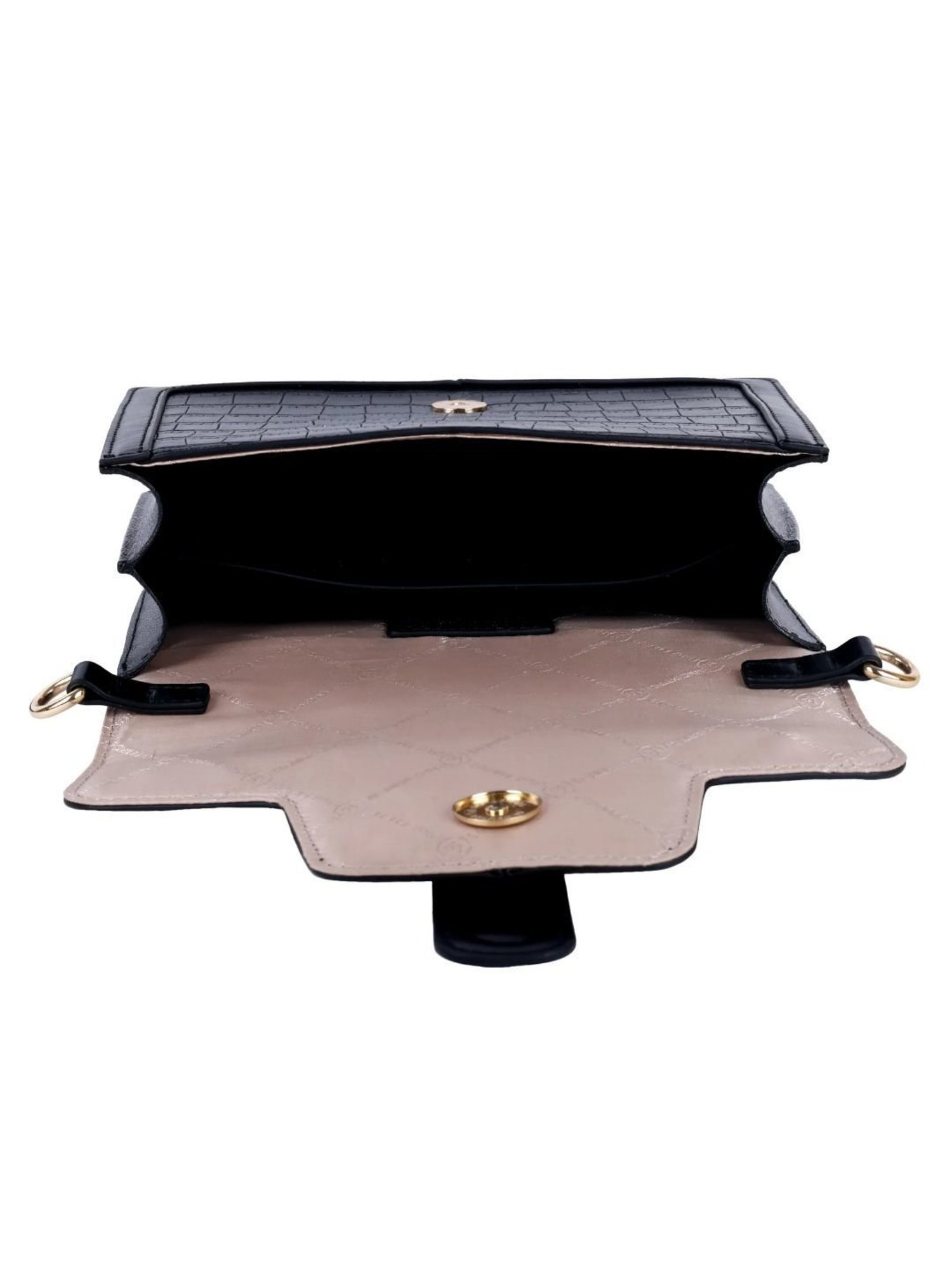 Lino Perros Black Textured Medium Shoulder Bag