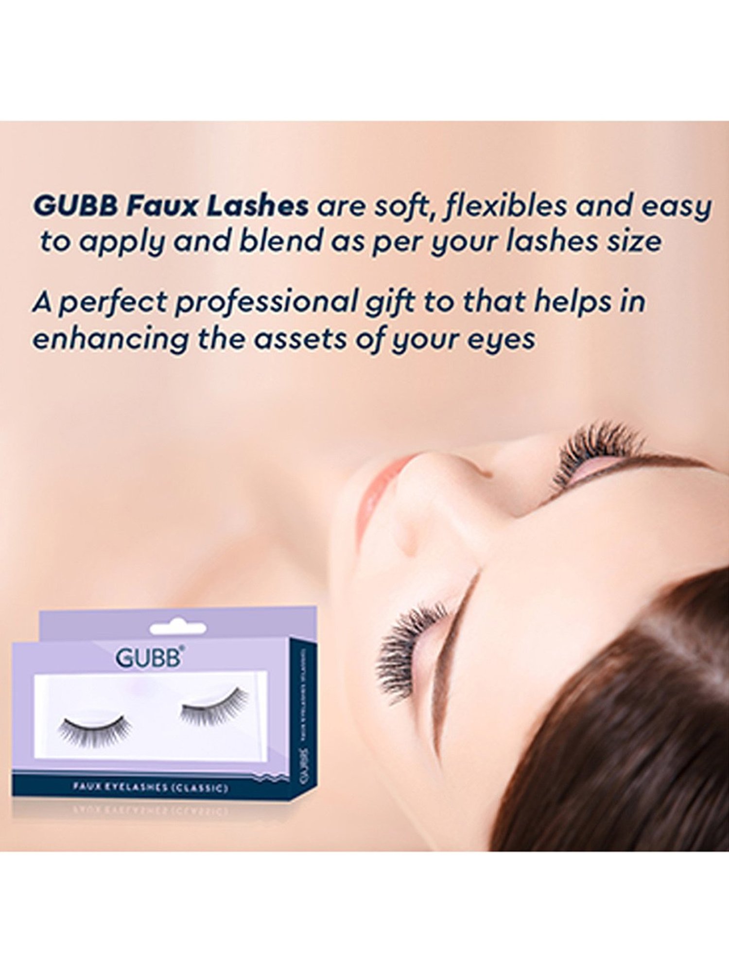 GUBB Faux Eyelashes, False Eyelash Set for Eye Makeup - Classic