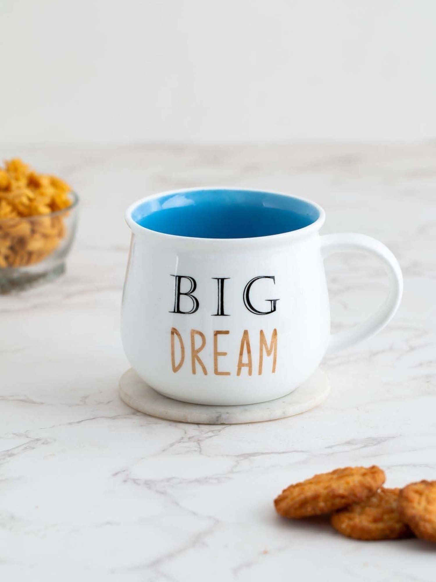 JCPL Donald White & Blue Ceramic Mug (0.35 L)