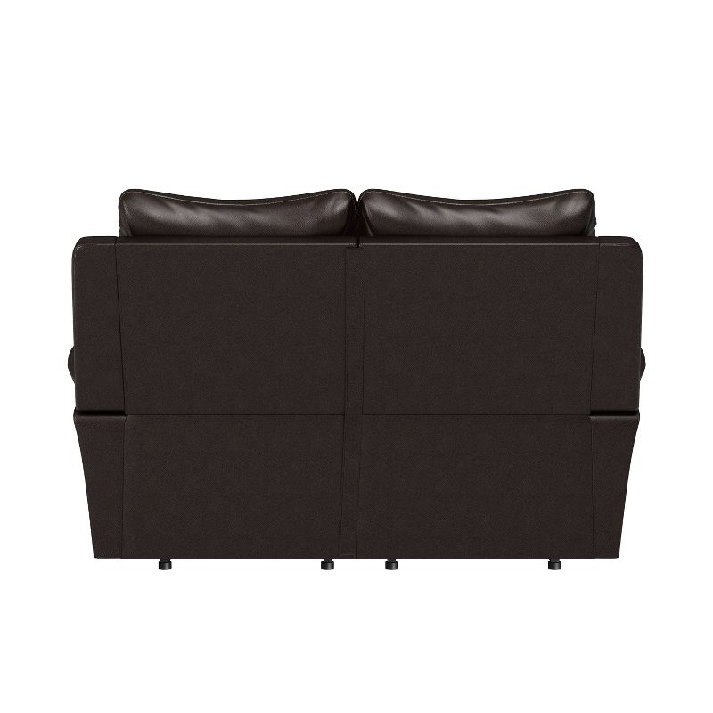 Aaron 2 Seat Wall Hugger Recliner Loveseat Renu Leather Coffee Brown - ProLounger