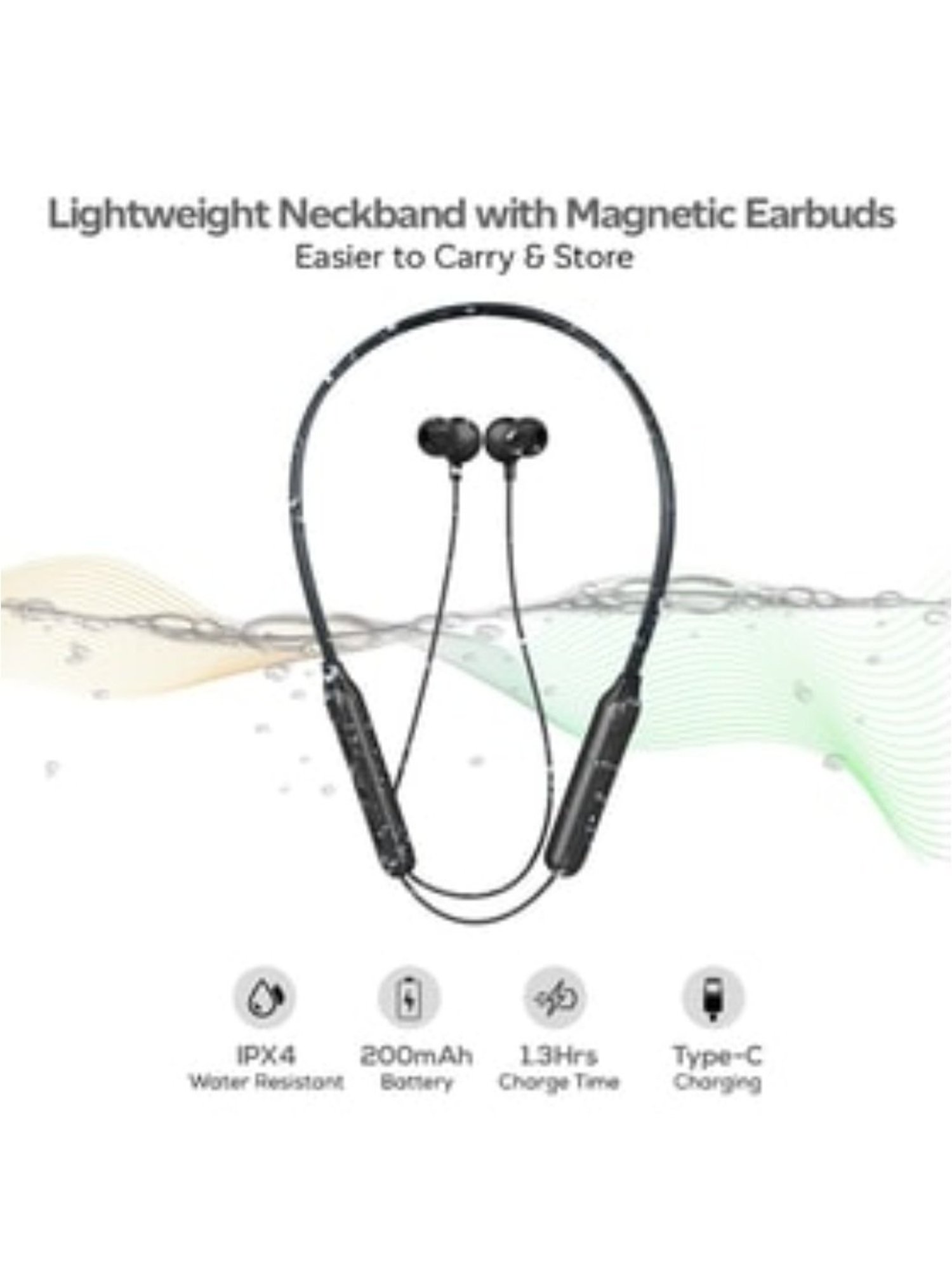 PTron Tangent Duo Bluetooth 5.2 Wireless in-Ear Earbuds with Mic, 24 Hours Playback (Black)