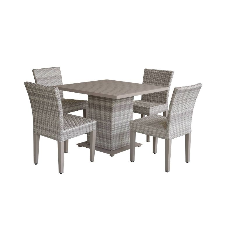 Fairmont 5pc Patio Dining Set - Light Gray - TK Classics