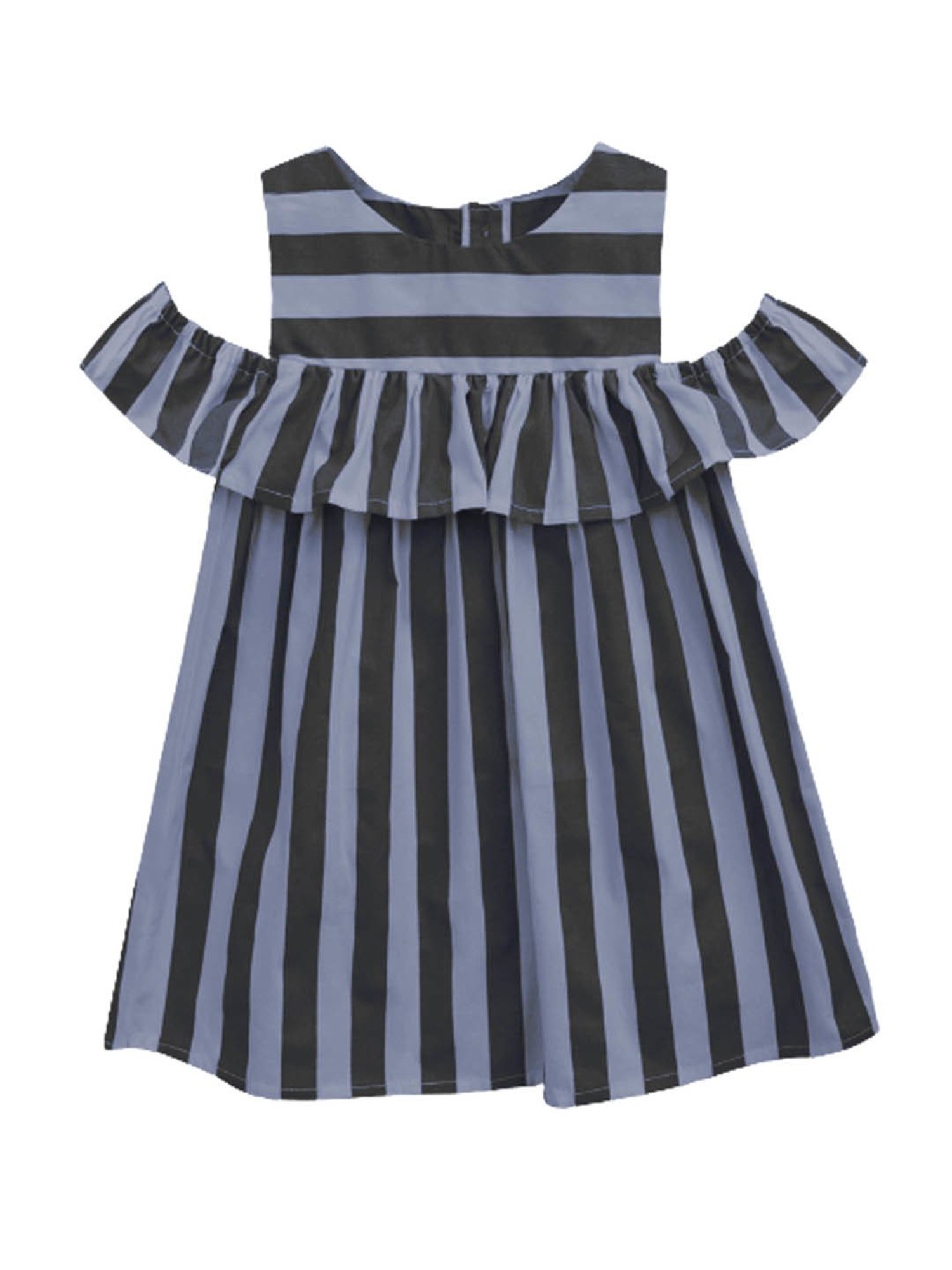 A.T.U.N. Charcoal Grey & Black Striped Dress