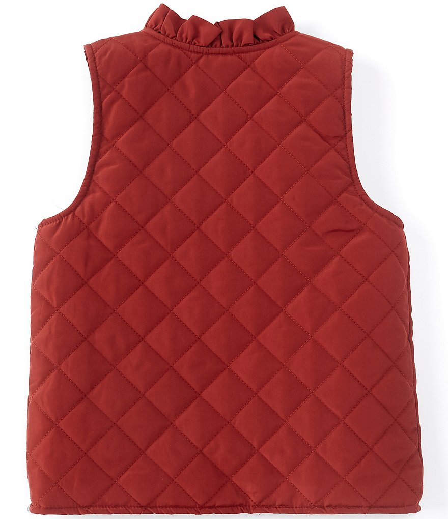 Copper Key Little Girls 2T-6X Ruffle Collar Quilted Vest