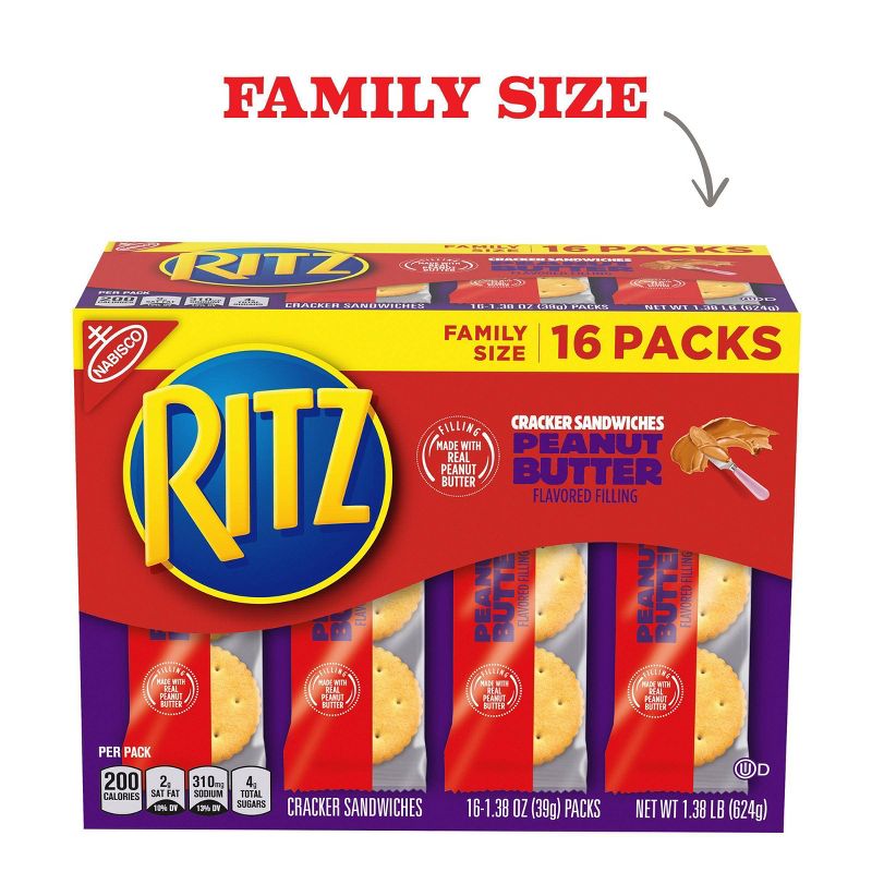 Ritz Peanut Butter Cracker Sandwiches - Family Size - 16ct/1.38oz
