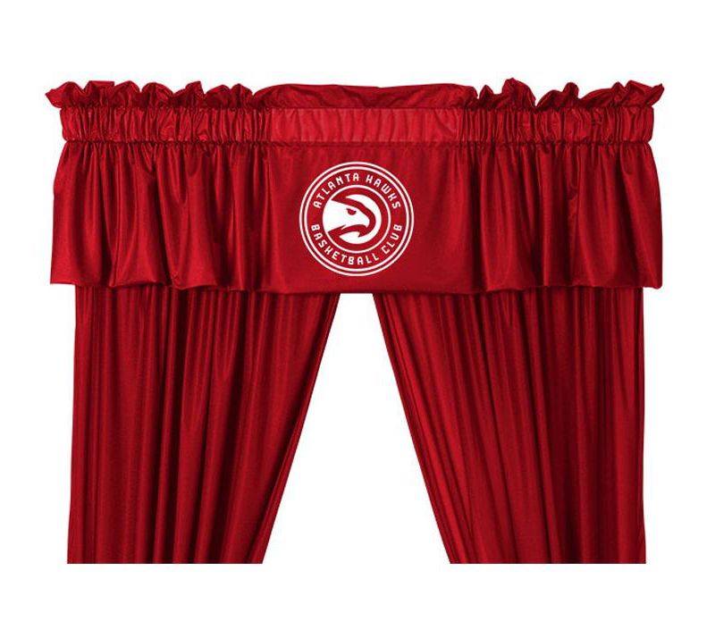 5pc NBA Drape and Valance Set Basketball Team Logo Window Treatment - Atlanta Hawks