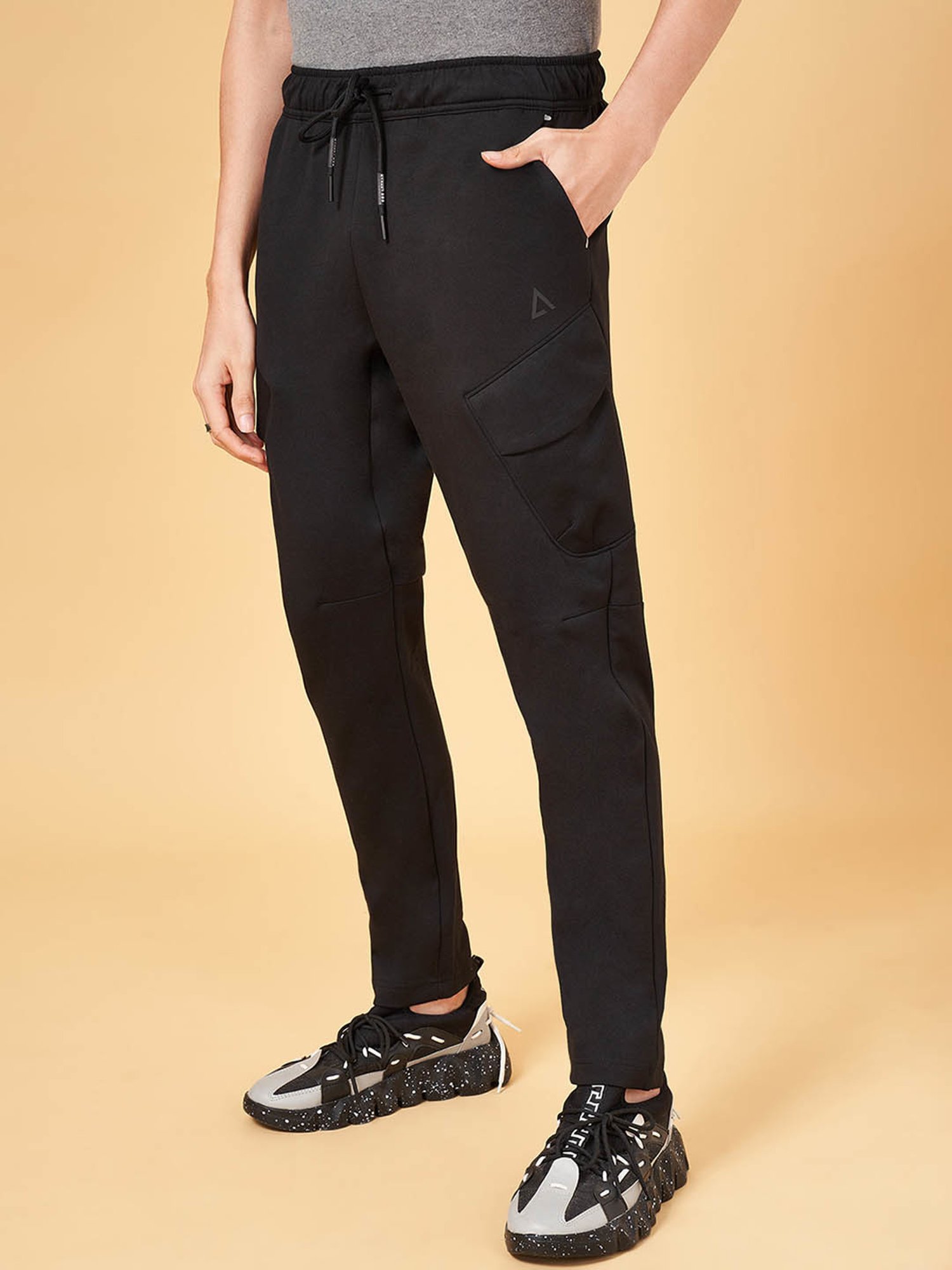 Street 808 by Pantaloons Black Regular Fit Trackpants