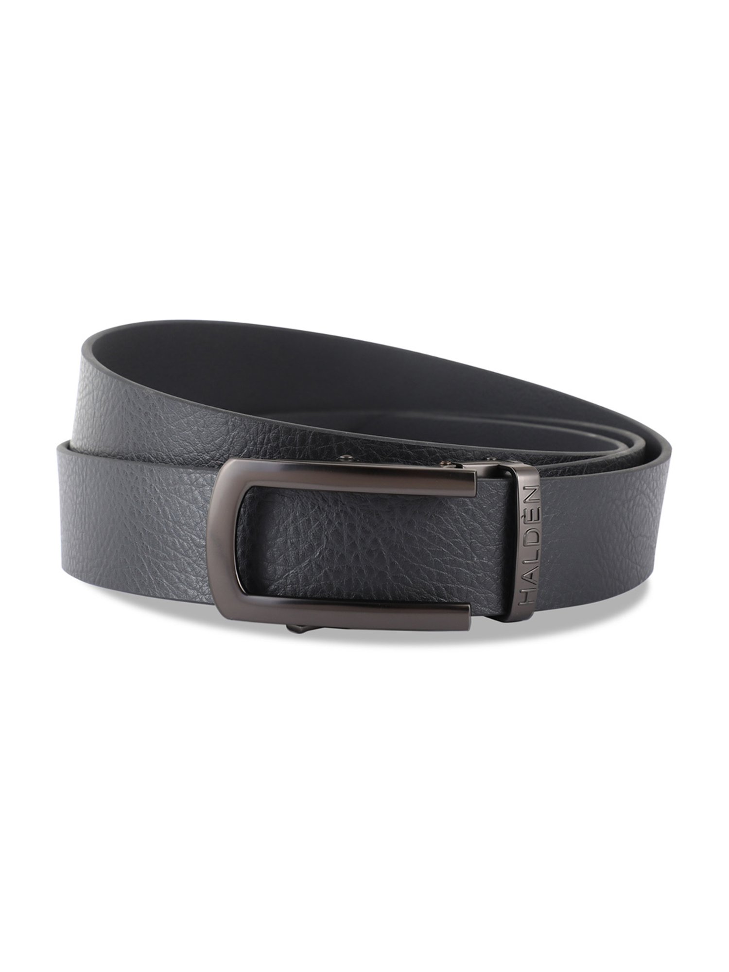 Halden Black  Casual Belt With Classic Black Glossy Buckle