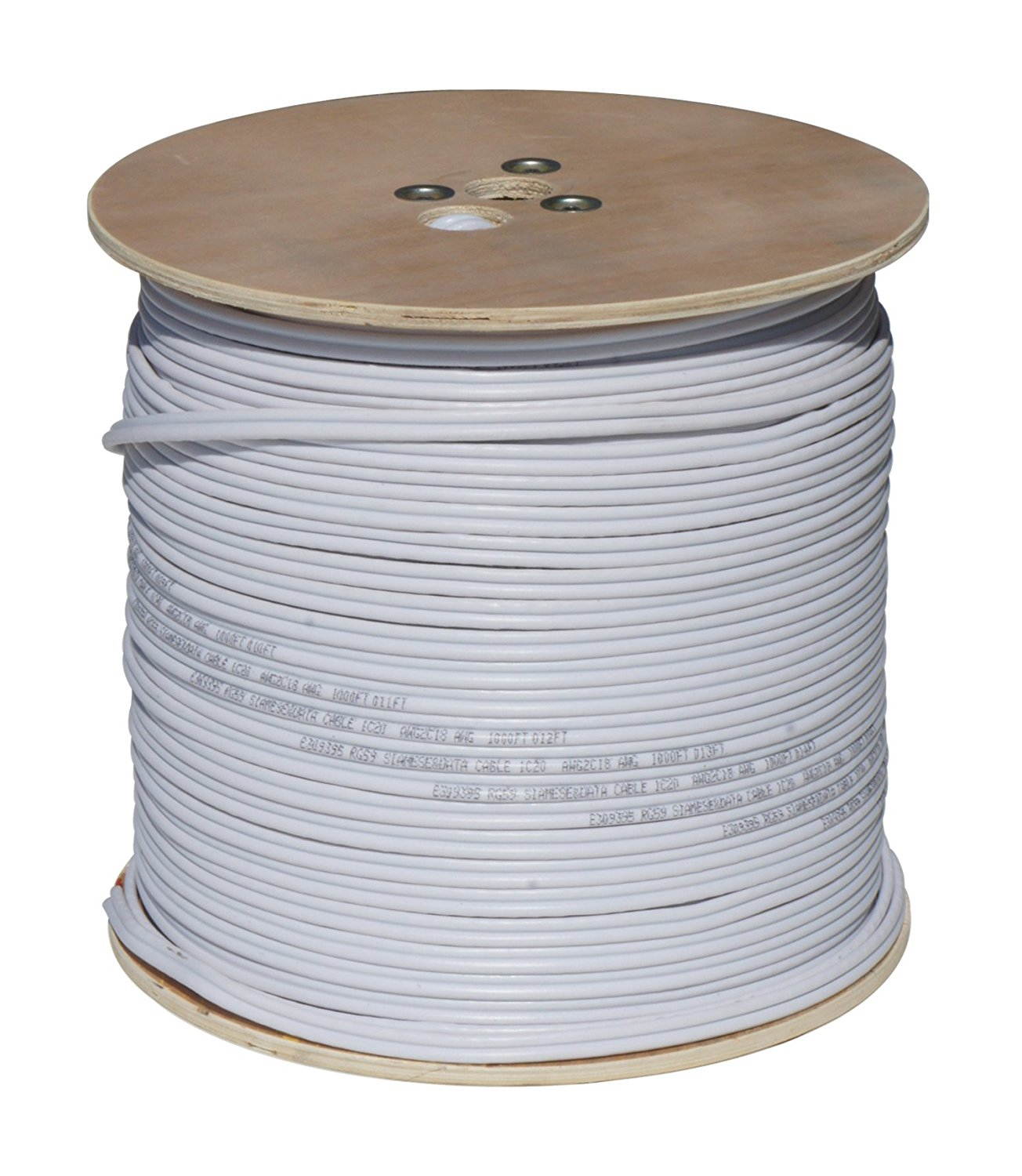 SPT SECURITY Model 95S-1000W 1000 ft. RG59 Siamese Cable with 18/2 Power and 24/2 Data, 1000 ft. White