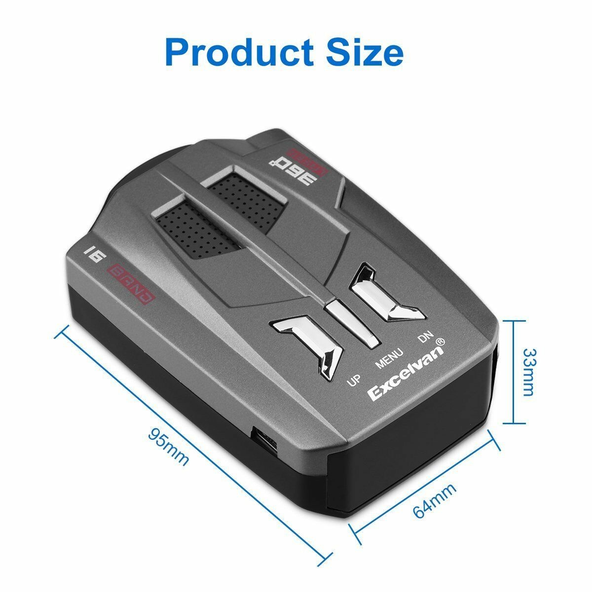 16 Band 360 Degree Car Trucker Speed Voice Alert Warning V9 Laser Radar Detector