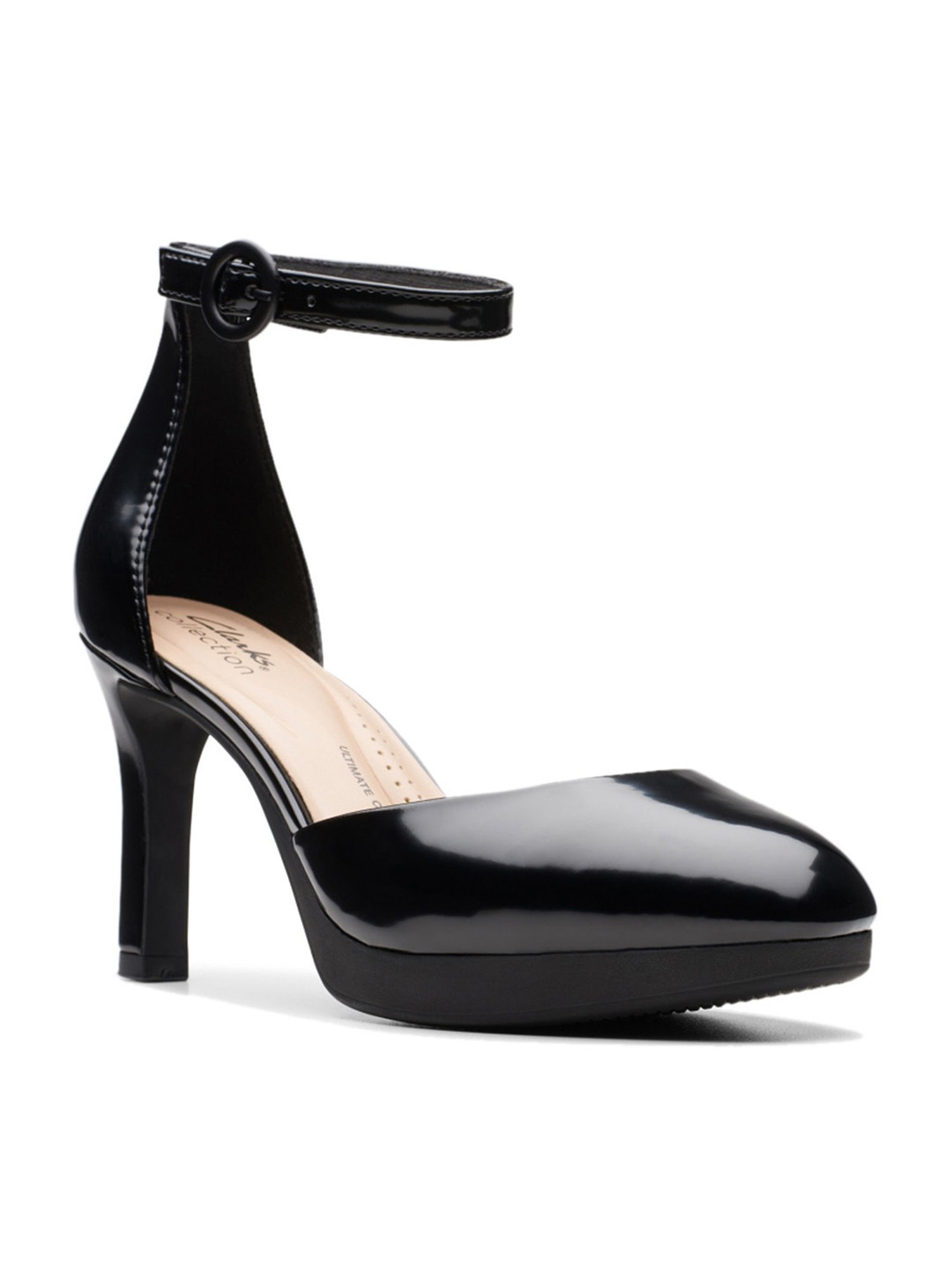 Clarks Women's Ambyr2 Cove Black Ankle Strap Stilettos