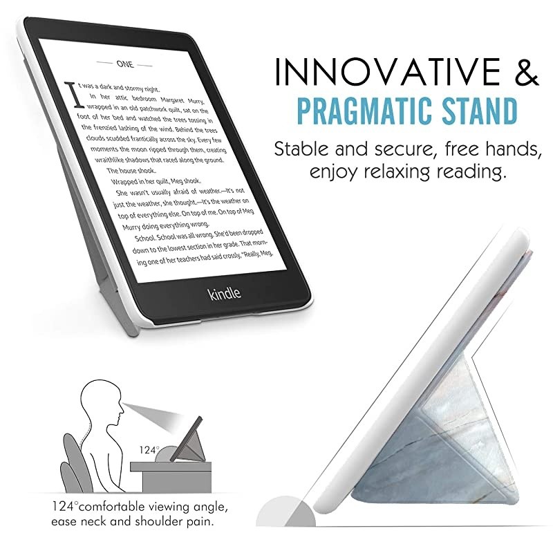 Case Replacement with Kindle Paperwhite 10th Generation 2018 Releases Standing Origami Slim Shell Cover with Auto WakeSleep Fits Kindle Paperwhite EReader Marble