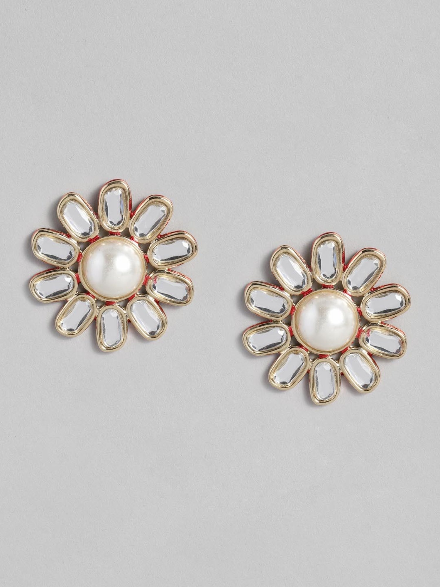 Estele Gold-Plated Kundan & Pearl Necklace Set for Women