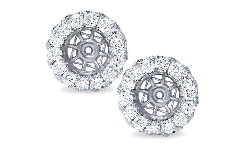 Pompeii3 5/8ct Halo Diamond Earring Jackets 14K White Gold (5.5-7mm)
