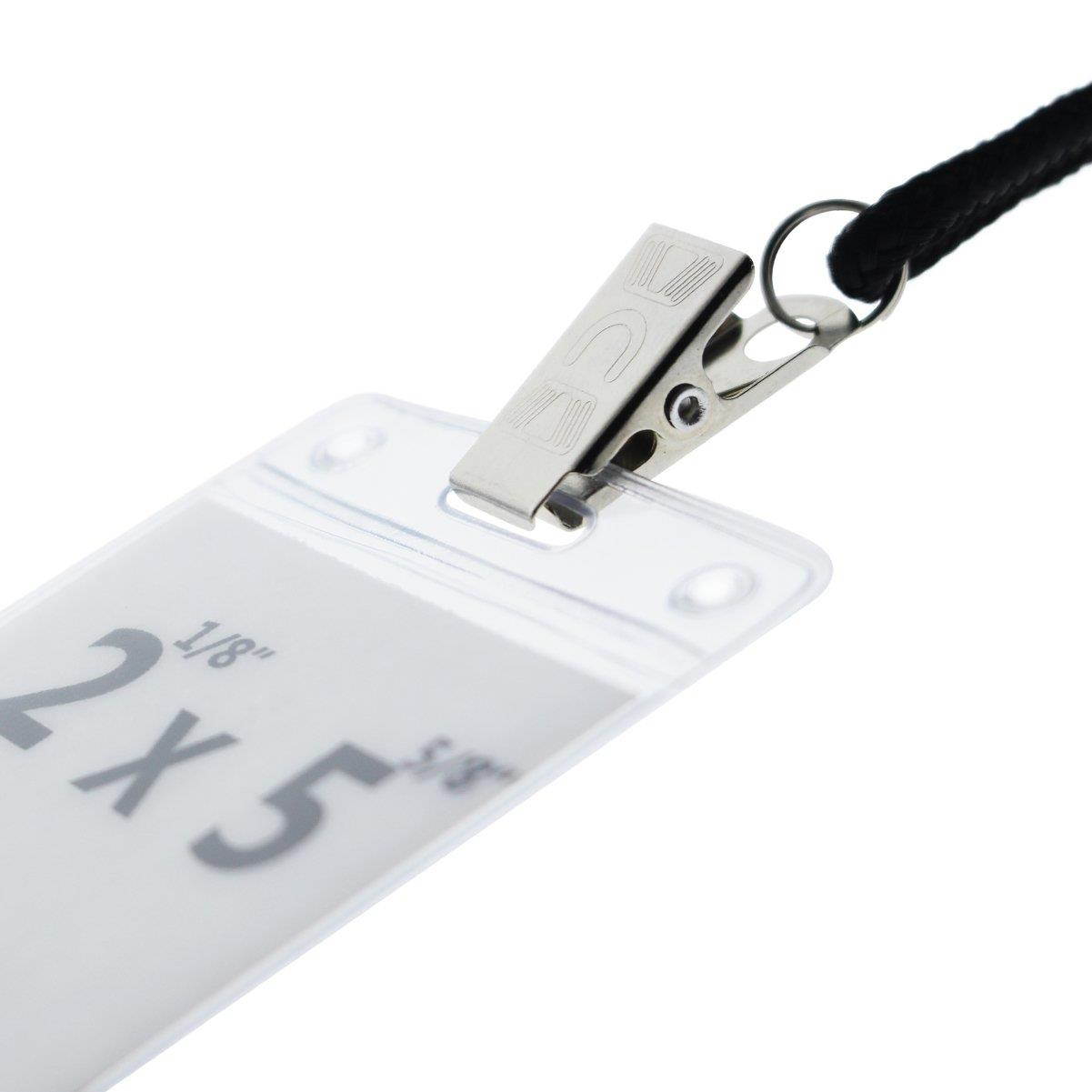 5 Pack -Ticket Stub Holder Display Sleeves with Lanyards - 2 ? X 5 ? Inch TICKETMASTER Compatible - Clear Flexible Vinyl Plastic Holder Pouch for Concerts & Sports by Specialist ID