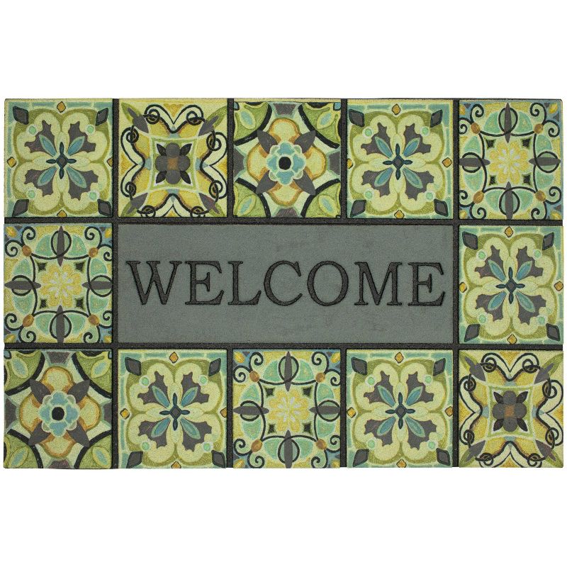 1' 11"x2' 11" Doorscapes Estate Mat Welcome Bohemian Tiles Gray - Mohawk