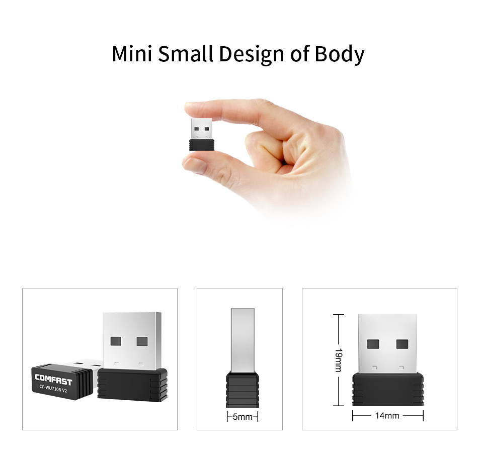 Network Card Wireless Mini USB Wifi Adapter 150Mbps USB2.0 Receiver Dongle For Desktop Laptop Windows MAC