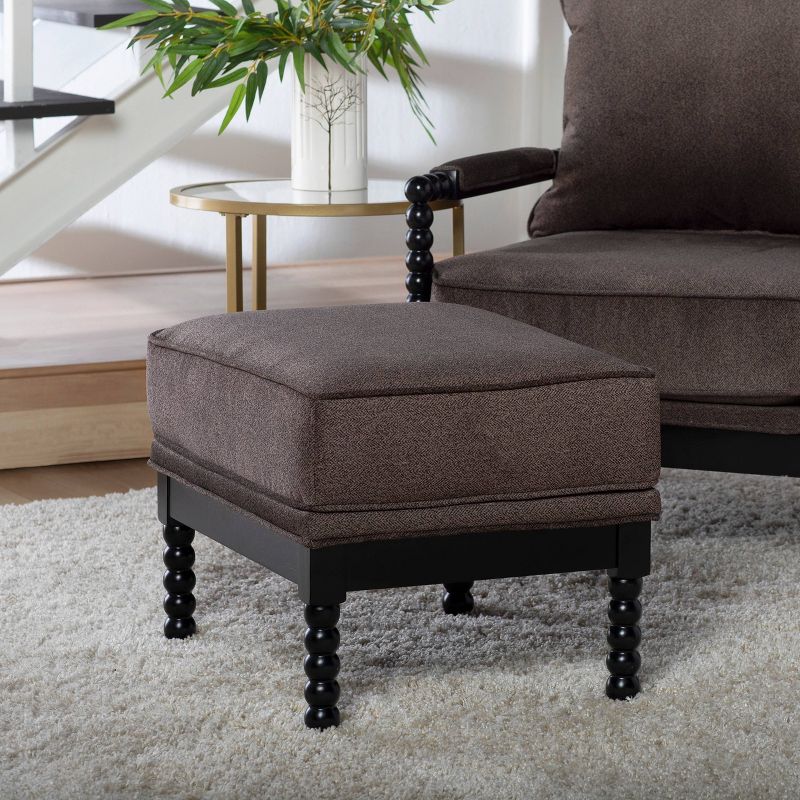 Colonnade Spindle Square Ottoman Gunmetal - Studio Designs Home