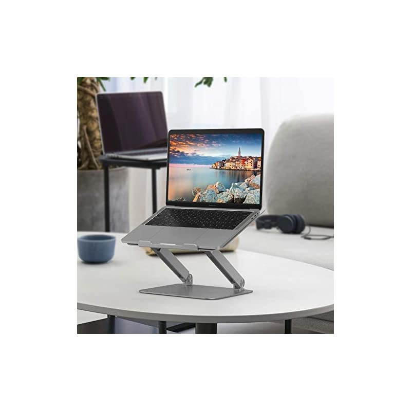L5 Adjustable Height with Multiple Angle Laptop Notebook Stand with Adjustable Riser Compatible with MacBook Pro/Air, Surface Laptop and More - Gray