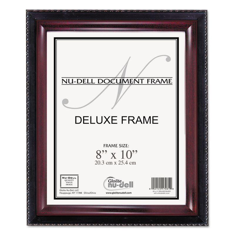 Nudell Executive Document Frame Plastic 8 x 10 Black/Mahogany 17401